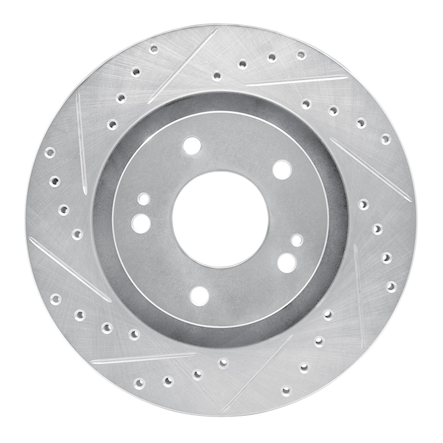 DYN 631-72061L DFC Brake Rotor - Drilled and Slotted - Silver