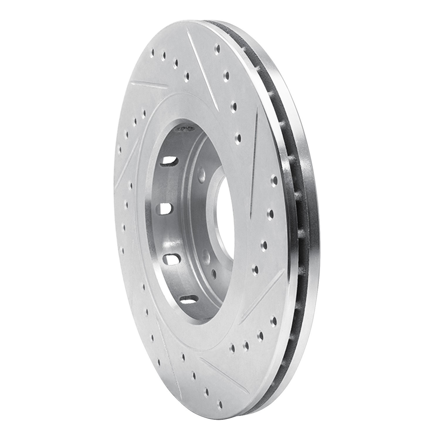 DYN 631-72061L DFC Brake Rotor - Drilled and Slotted - Silver - Image 2
