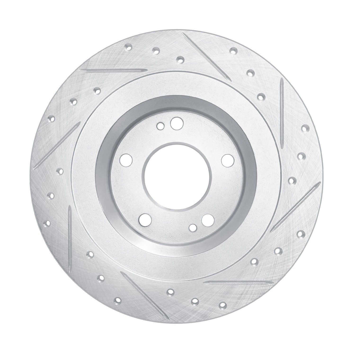 DYN 631-72063L DFC Brake Rotor - Drilled and Slotted - Silver - Image 4