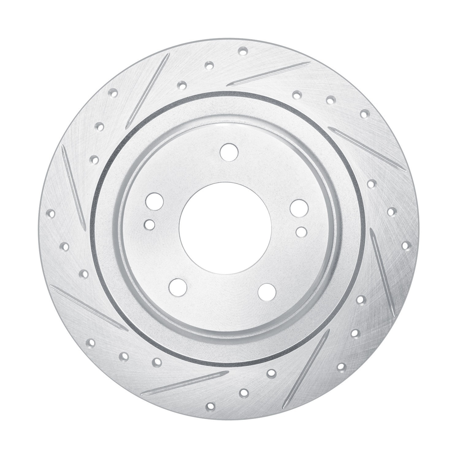 DYN 631-72063L DFC Brake Rotor - Drilled and Slotted - Silver