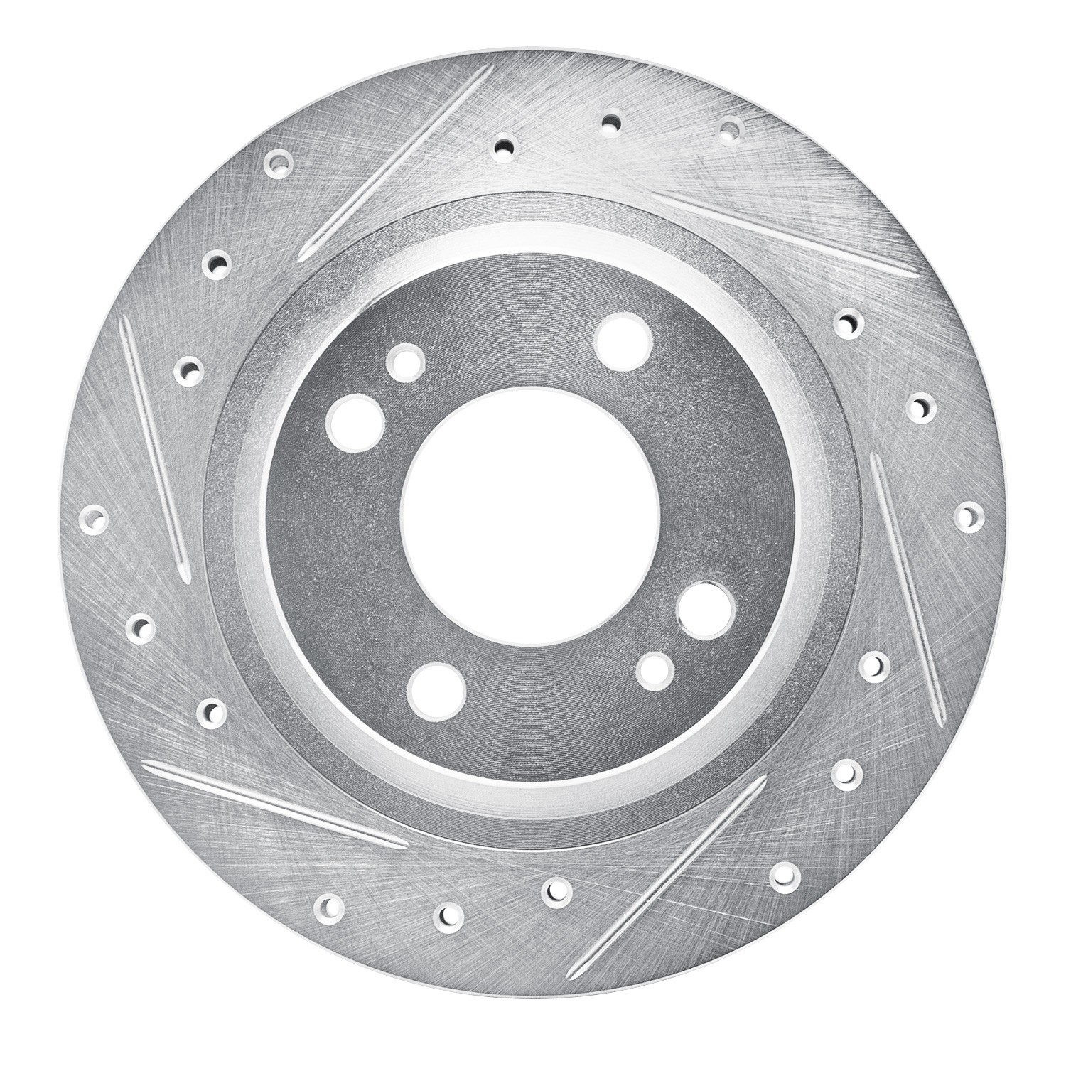DYN 631-72069L DFC Brake Rotor - Drilled and Slotted - Silver