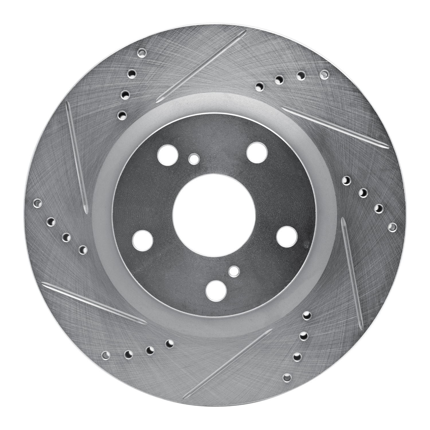 DYN 631-72071L DFC Brake Rotor - Drilled and Slotted - Silver
