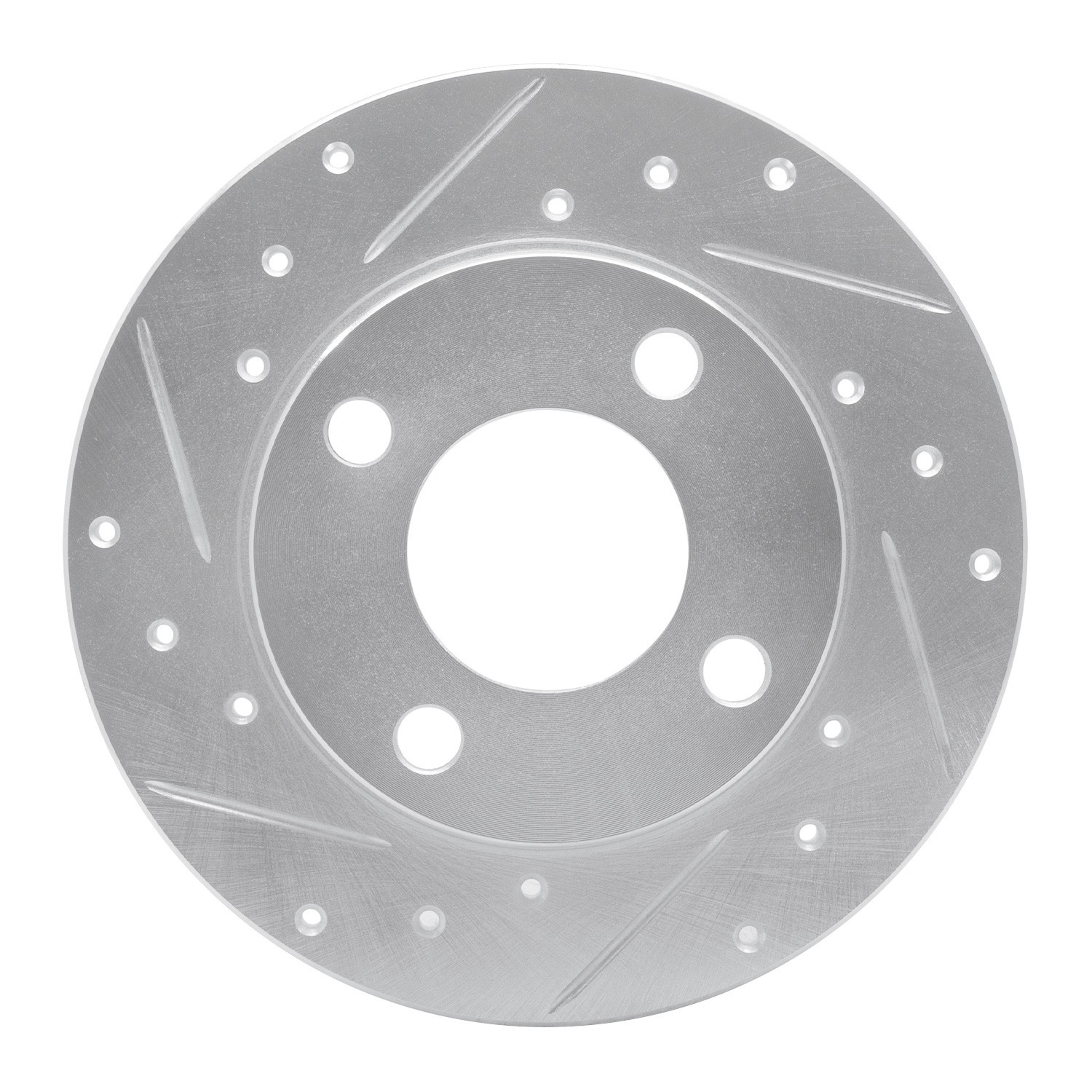DYN 631-73006L DFC Brake Rotor - Drilled and Slotted - Silver