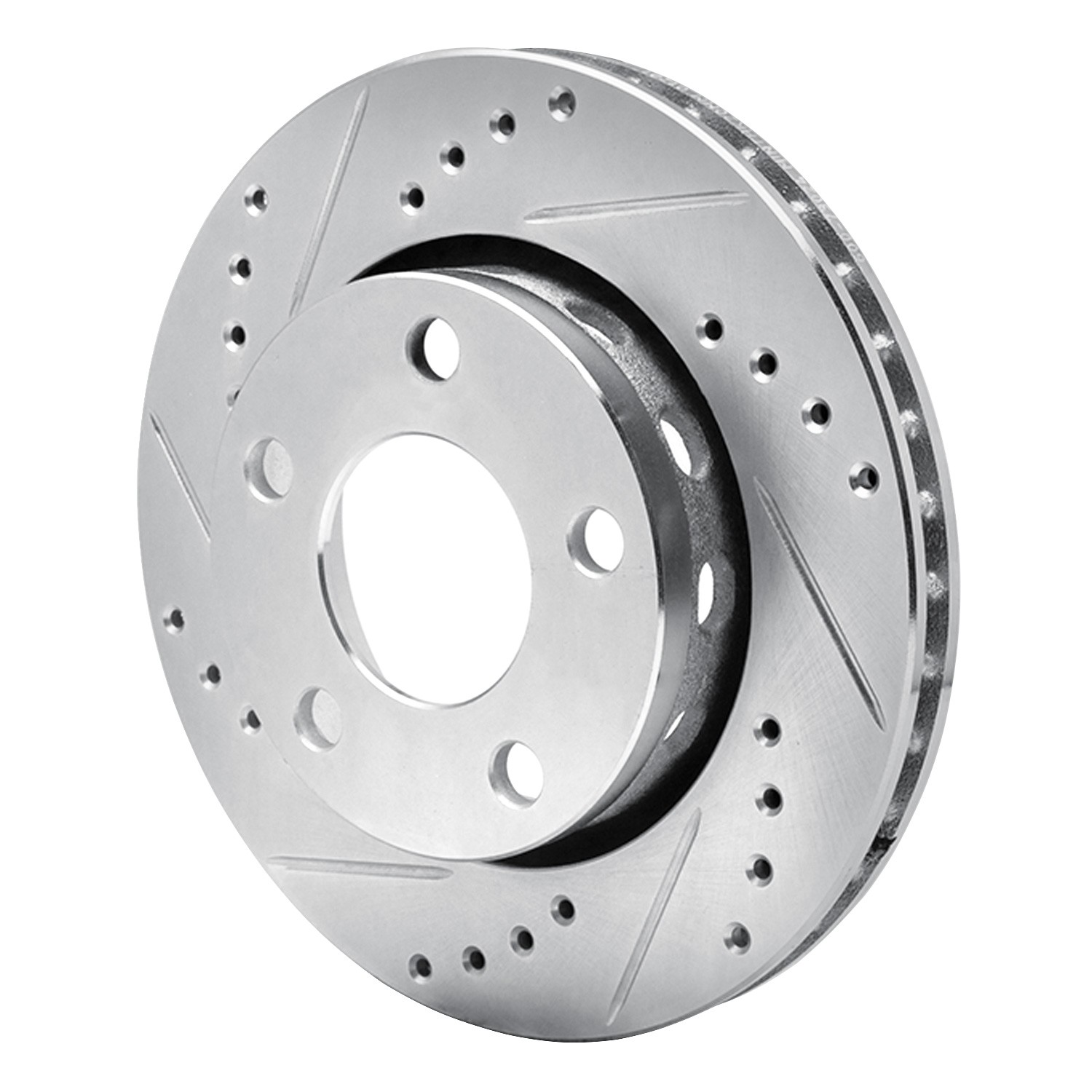 DYN 631-73024L DFC Brake Rotor - Drilled and Slotted - Silver - Image 3