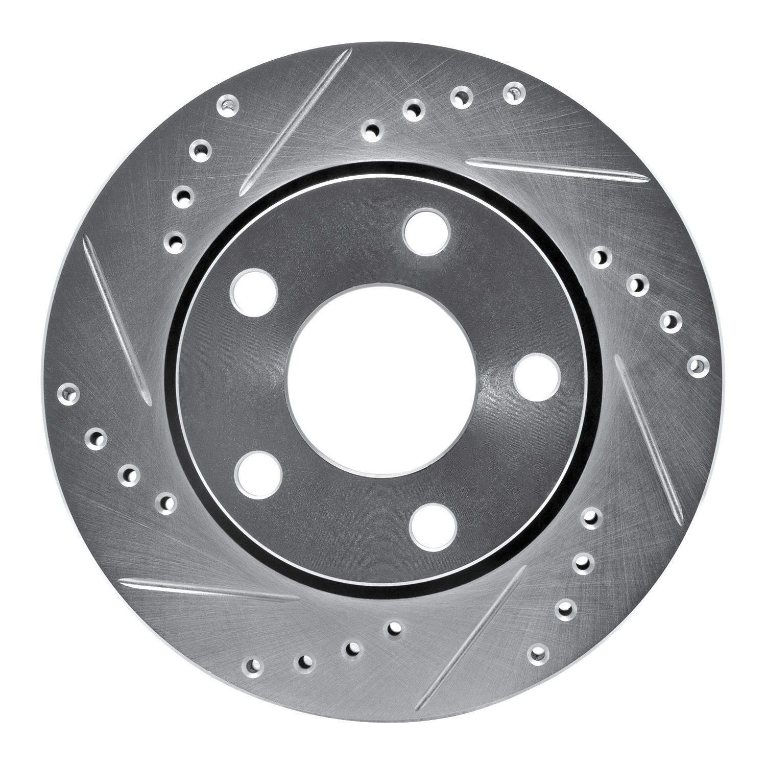 DYN 631-73024L DFC Brake Rotor - Drilled and Slotted - Silver