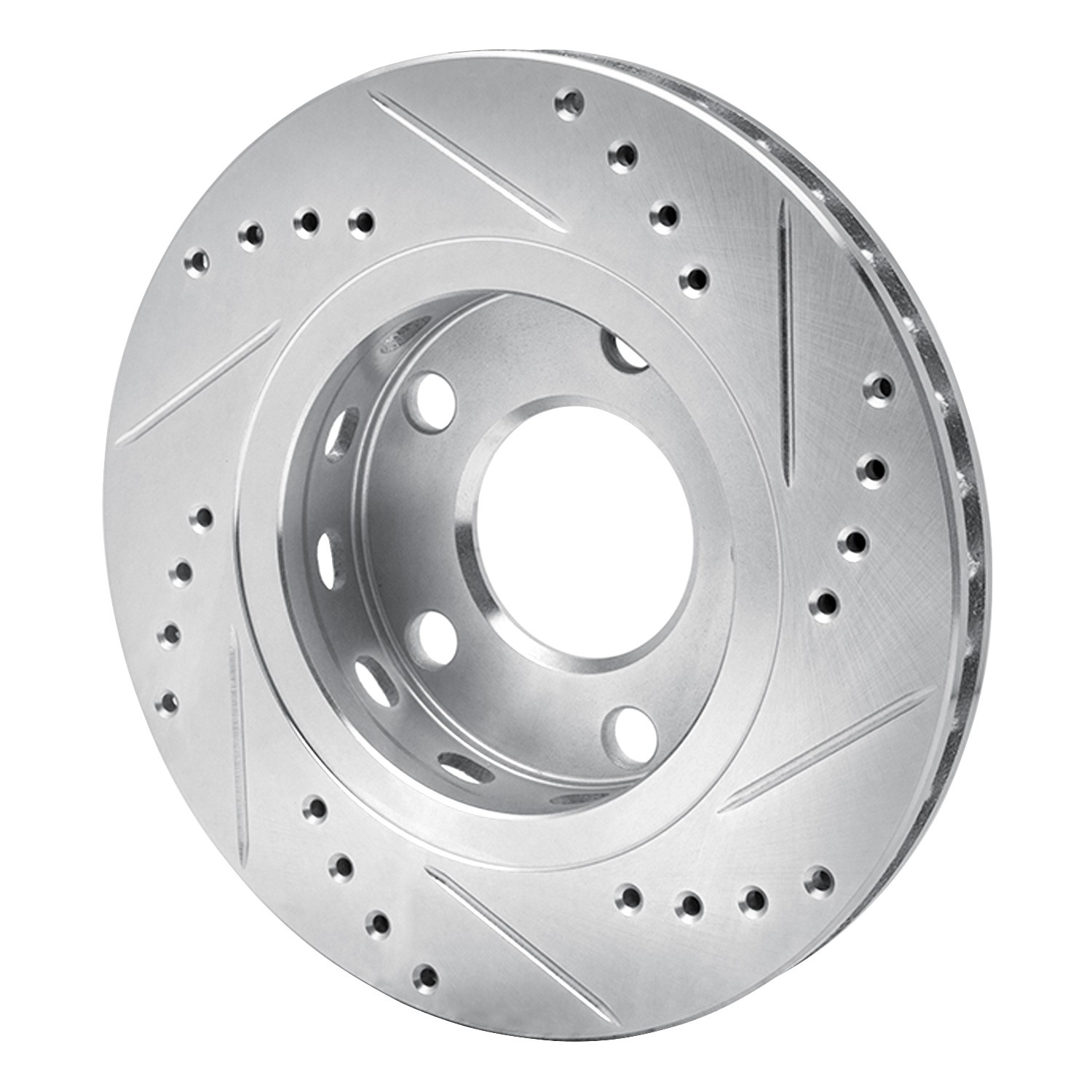 DYN 631-73024L DFC Brake Rotor - Drilled and Slotted - Silver - Image 2