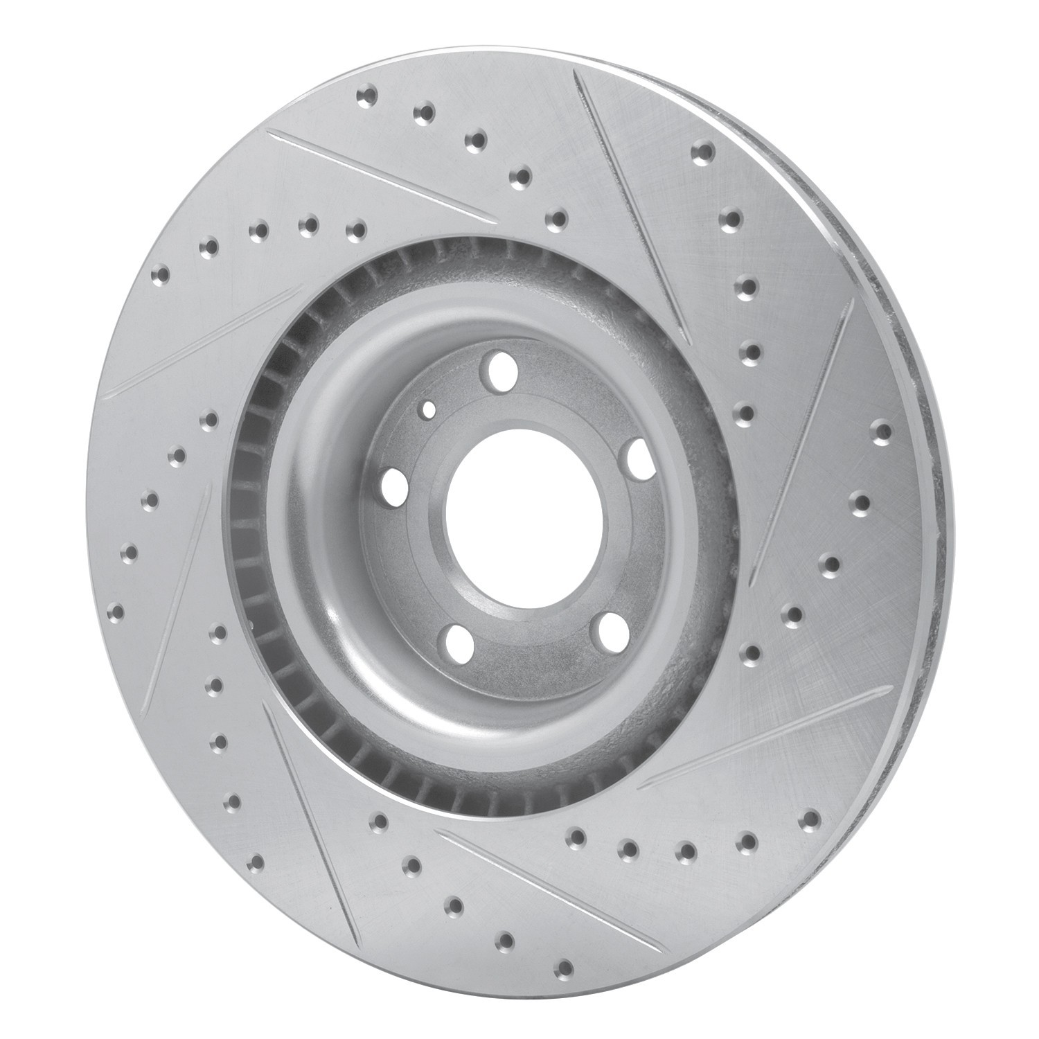 DYN 631-73031L DFC Brake Rotor - Drilled and Slotted - Silver - Image 2