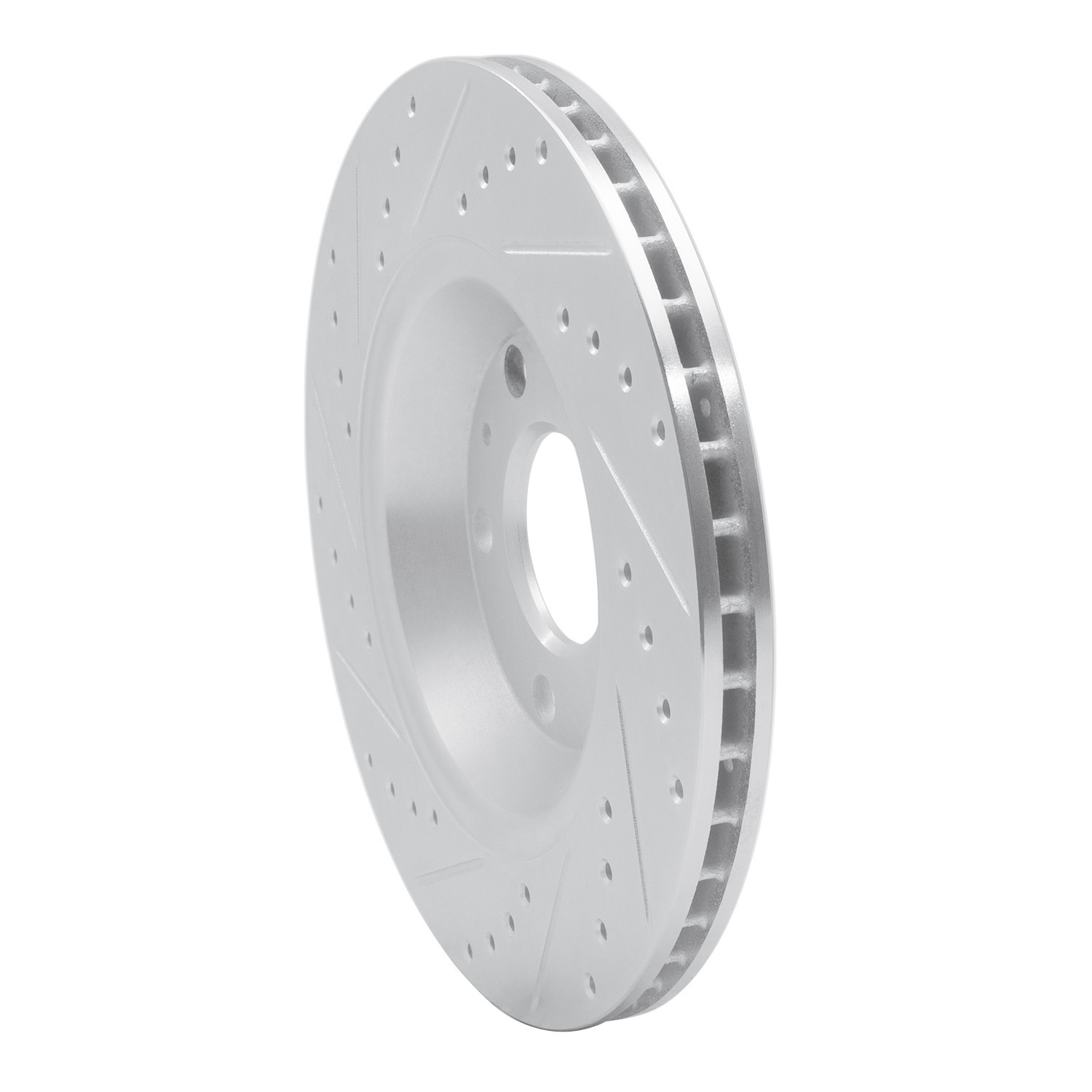 DYN 631-73032R DFC Brake Rotor - Drilled and Slotted - Silver