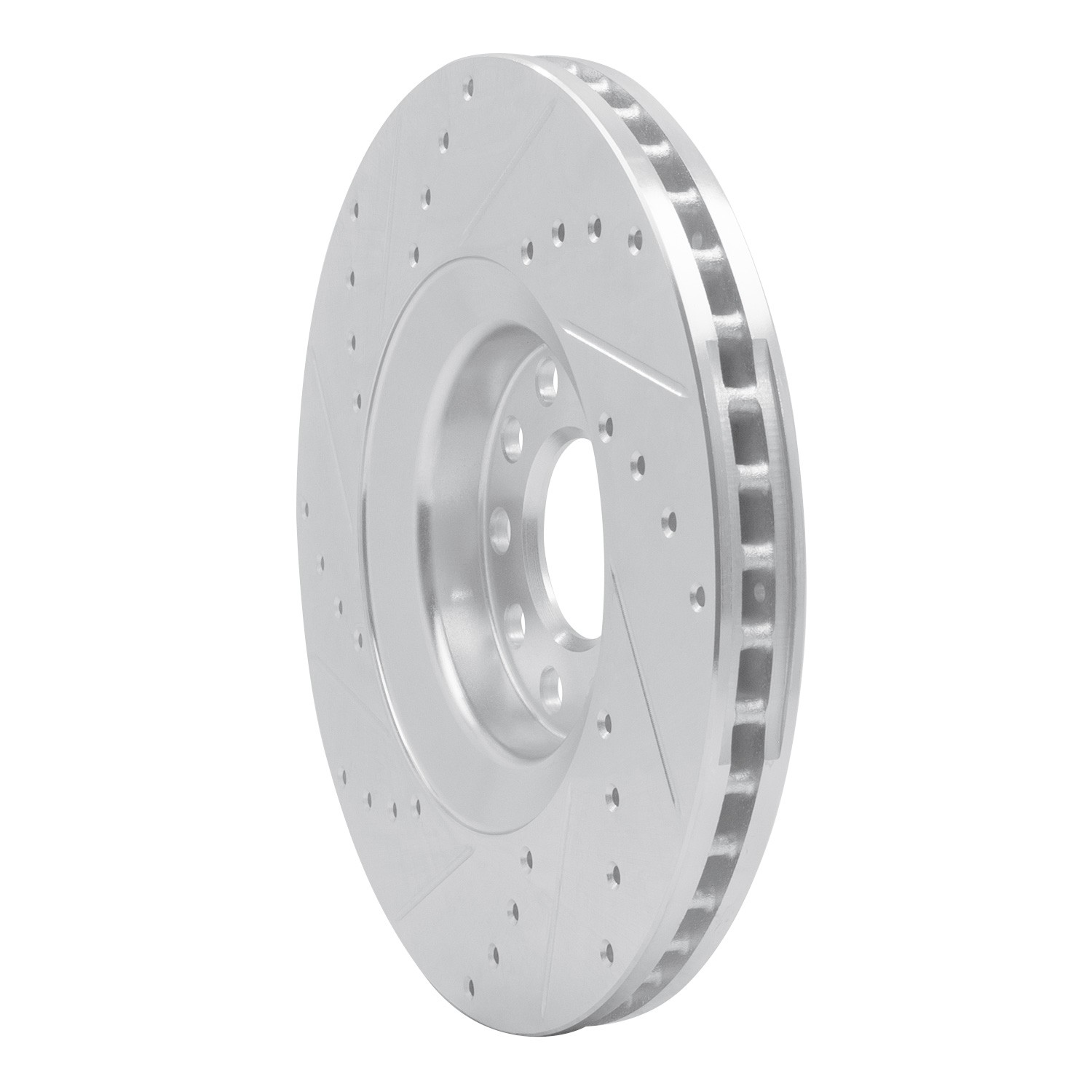 DYN 631-73036R DFC Brake Rotor - Drilled and Slotted - Silver