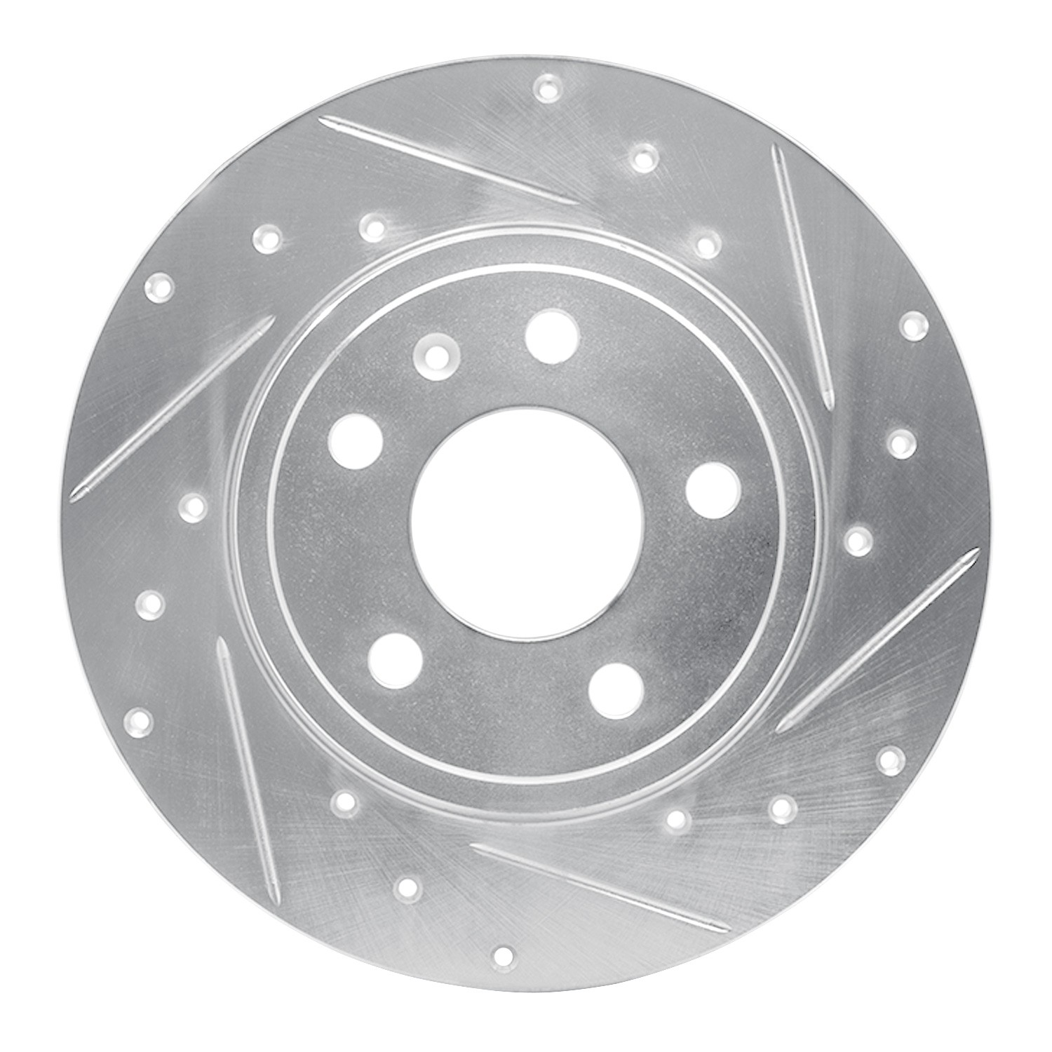 DYN 631-73037R DFC Brake Rotor - Drilled and Slotted - Silver