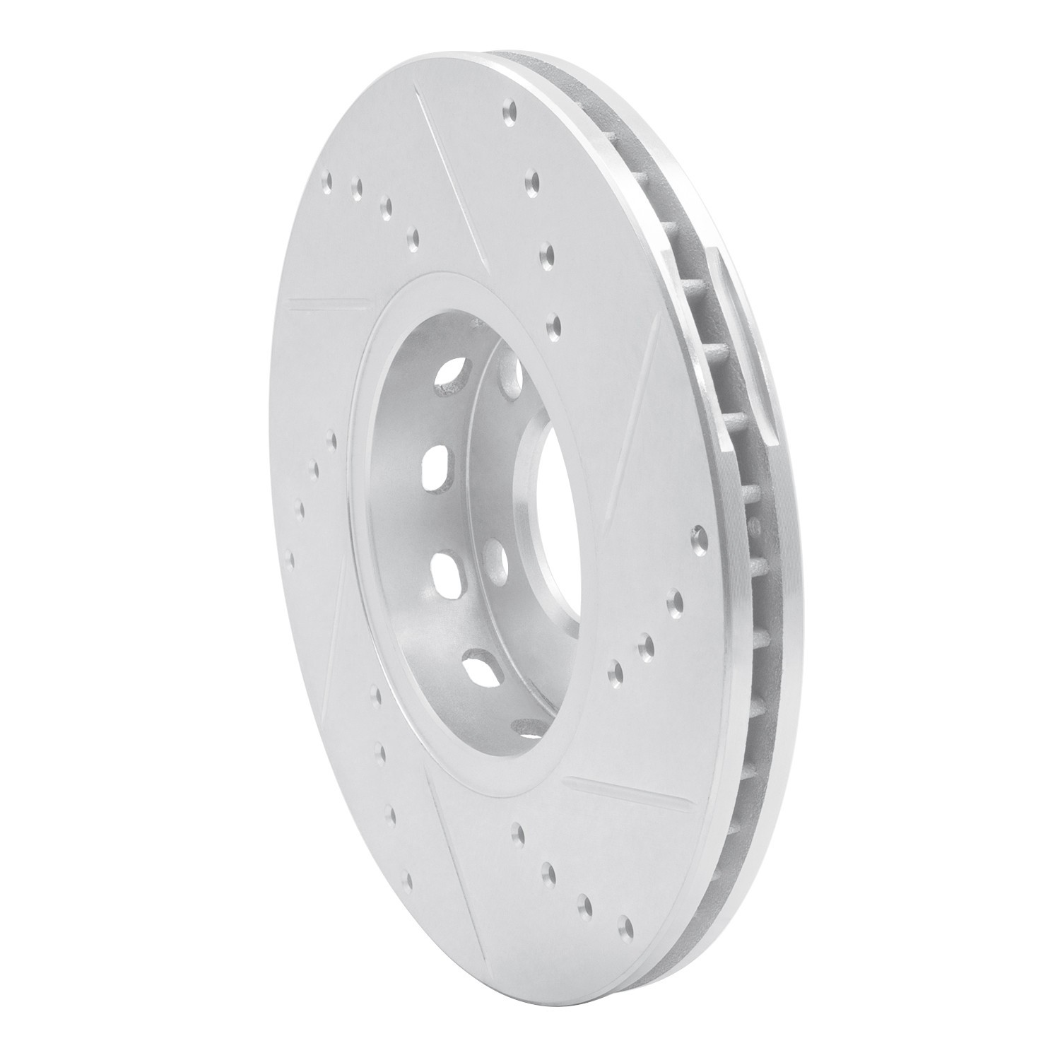 DYN 631-73041L DFC Brake Rotor - Drilled and Slotted - Silver - Image 2