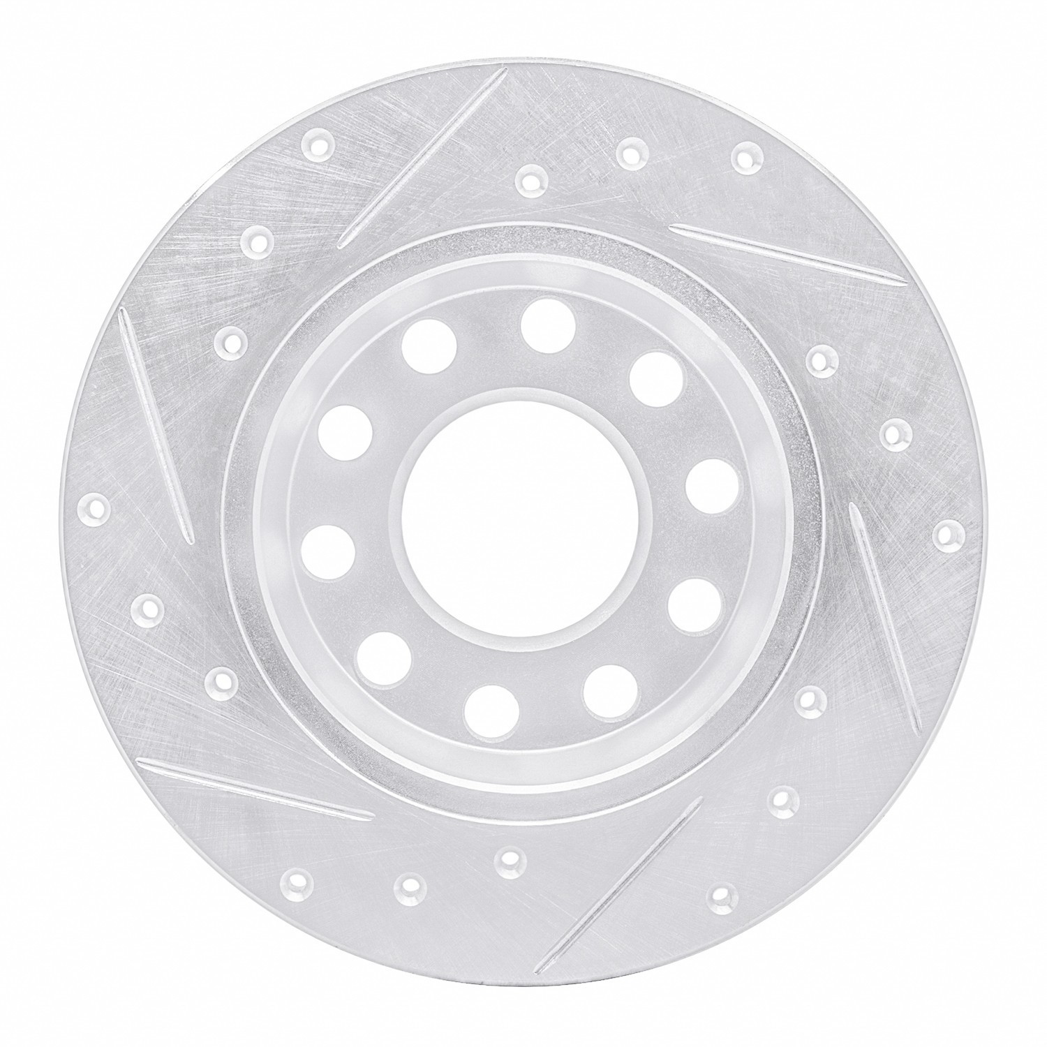 DYN 631-73045R DFC Brake Rotor - Drilled and Slotted - Silver - Image 3
