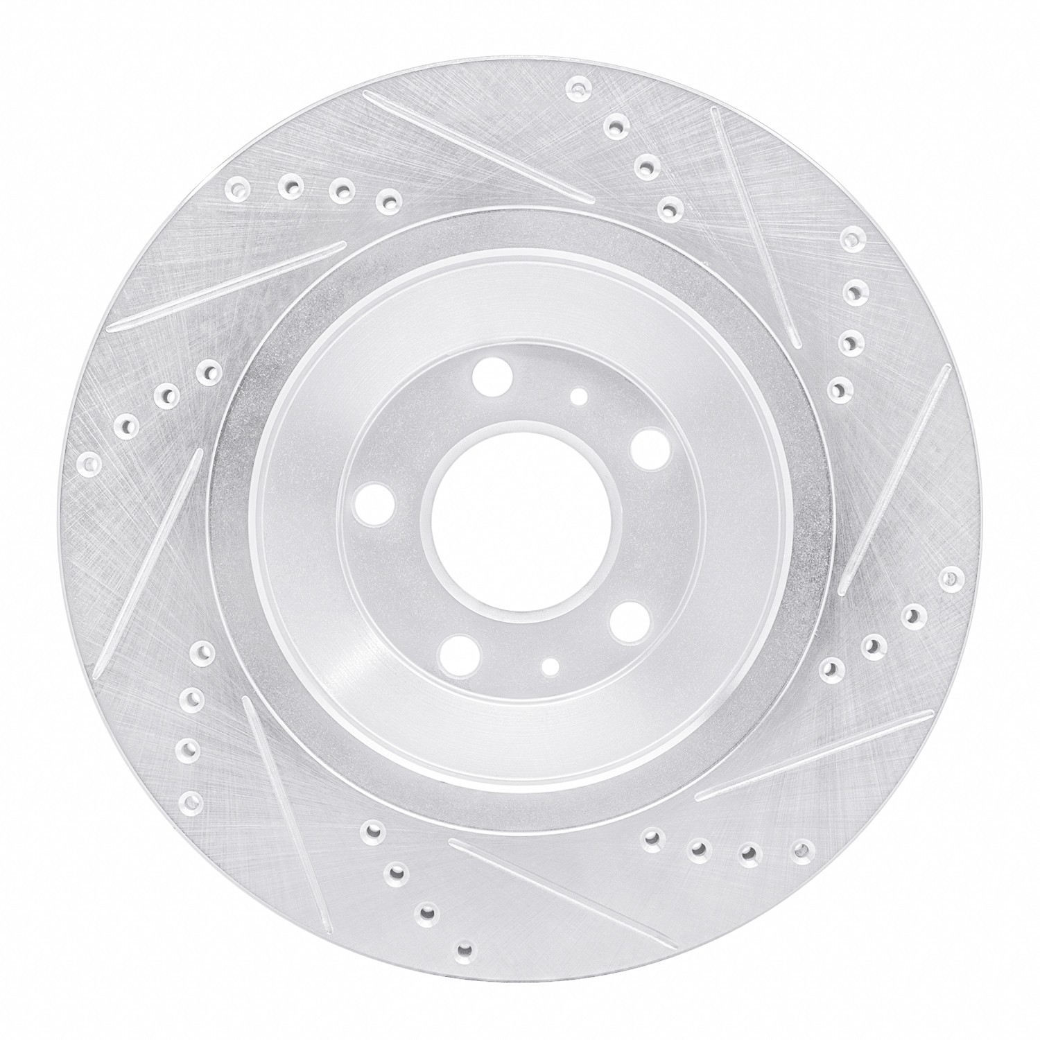 DYN 631-73046L DFC Brake Rotor - Drilled and Slotted - Silver - Image 3