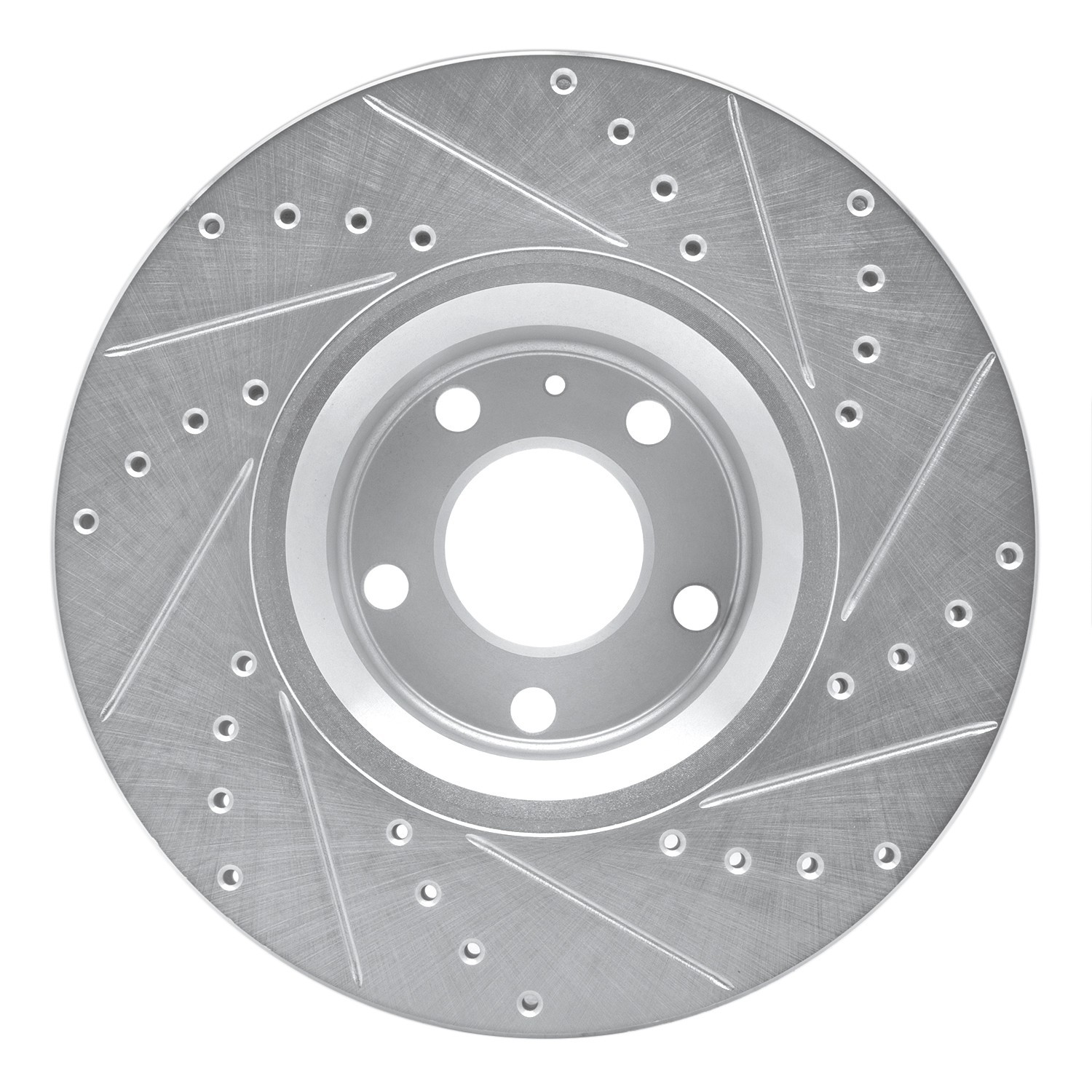DYN 631-73047L DFC Brake Rotor - Drilled and Slotted - Silver - Image 4