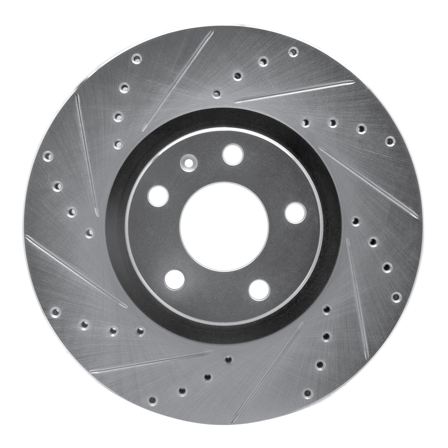 DYN 631-73047L DFC Brake Rotor - Drilled and Slotted - Silver