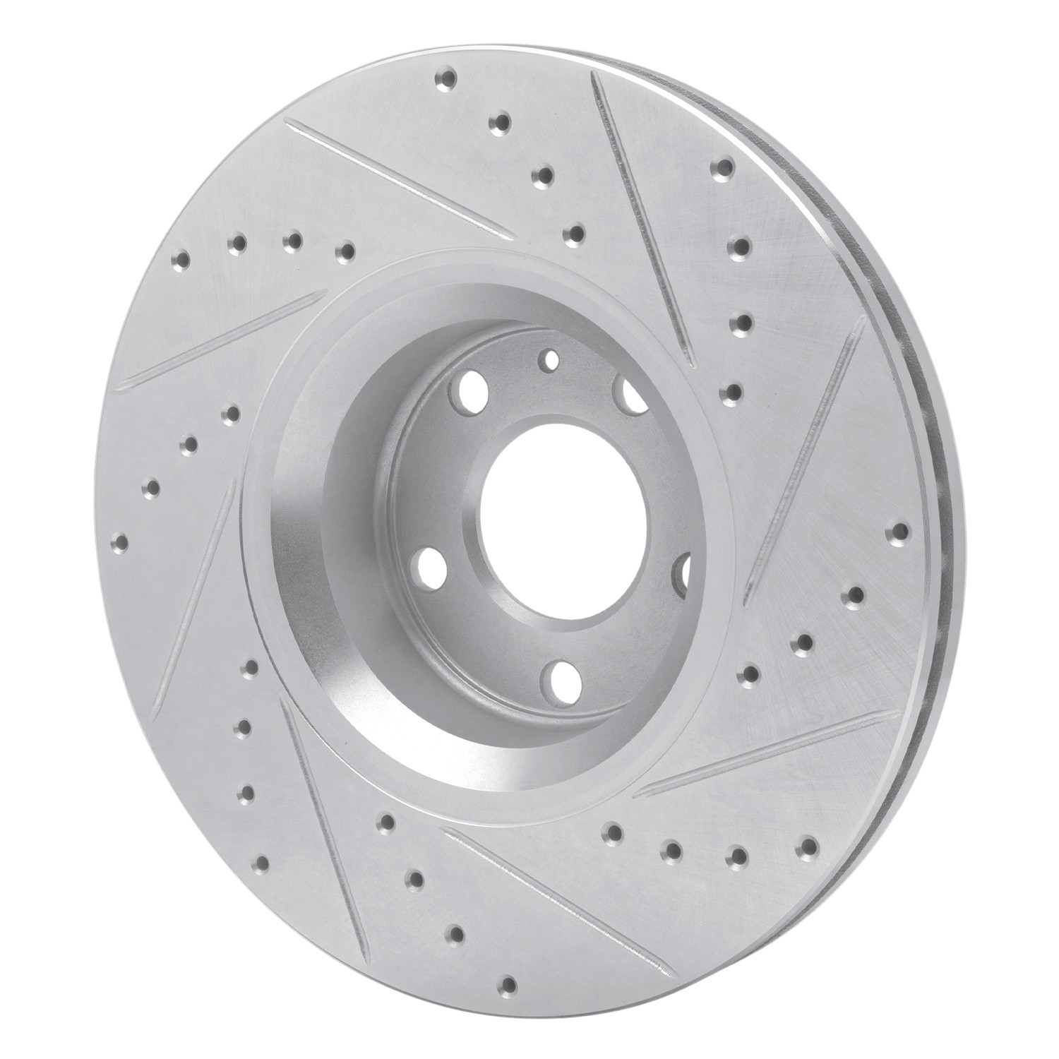 DYN 631-73047L DFC Brake Rotor - Drilled and Slotted - Silver - Image 2