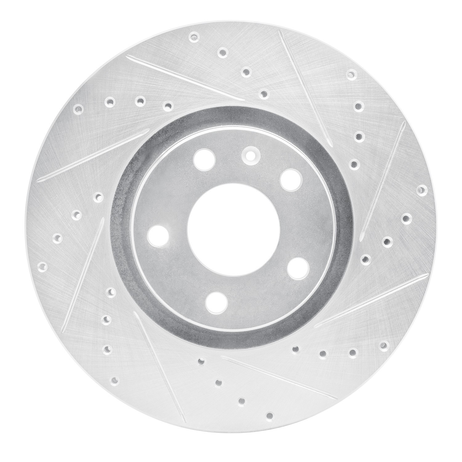 DYN 631-73047R DFC Brake Rotor - Drilled and Slotted - Silver
