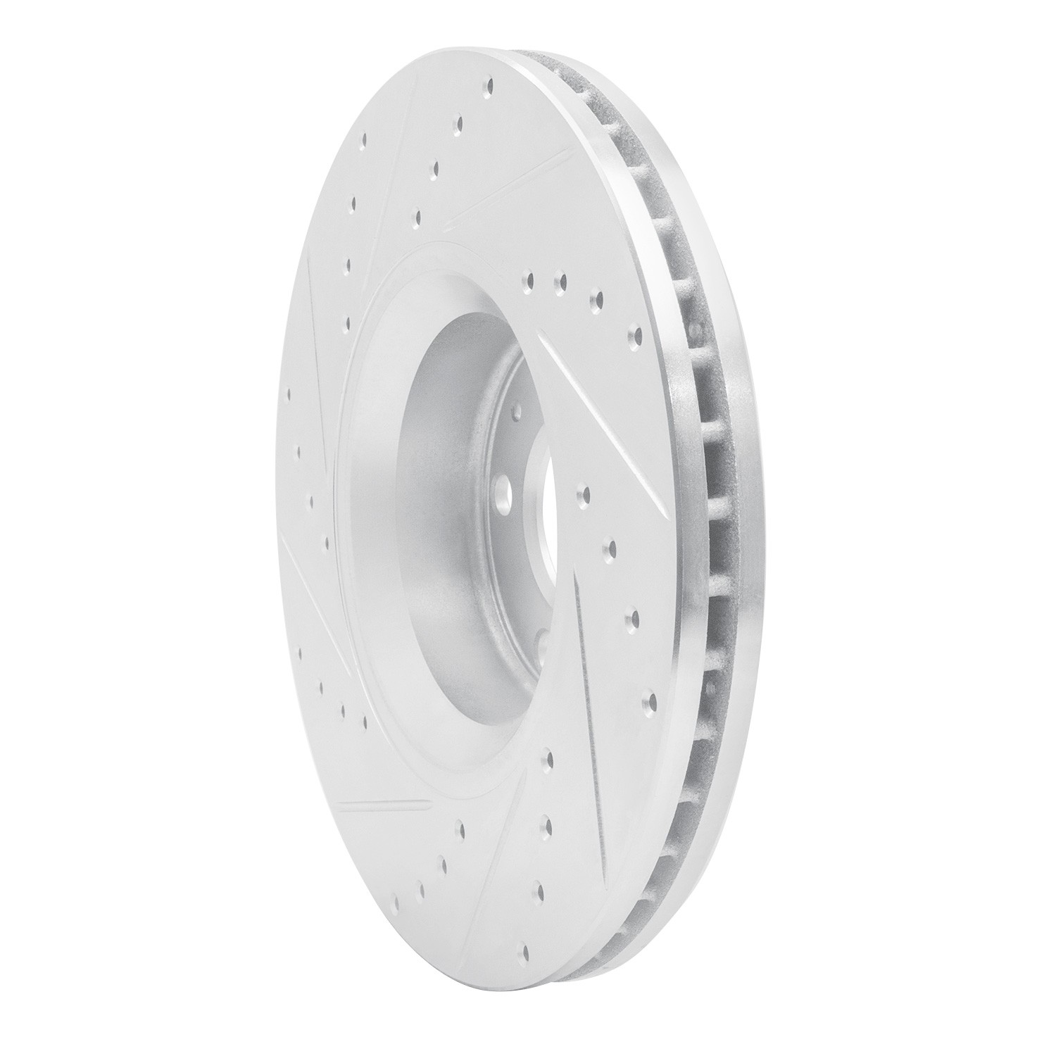 DYN 631-73047R DFC Brake Rotor - Drilled and Slotted - Silver - Image 2