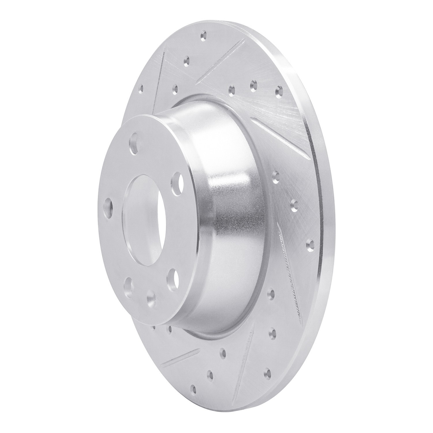 DYN 631-73053L DFC Brake Rotor - Drilled and Slotted - Silver