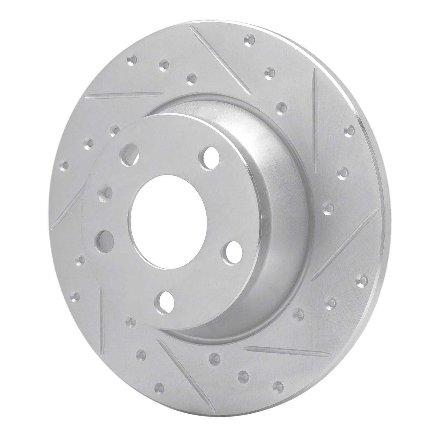 DYN 631-73053R DFC Brake Rotor - Drilled and Slotted - Silver