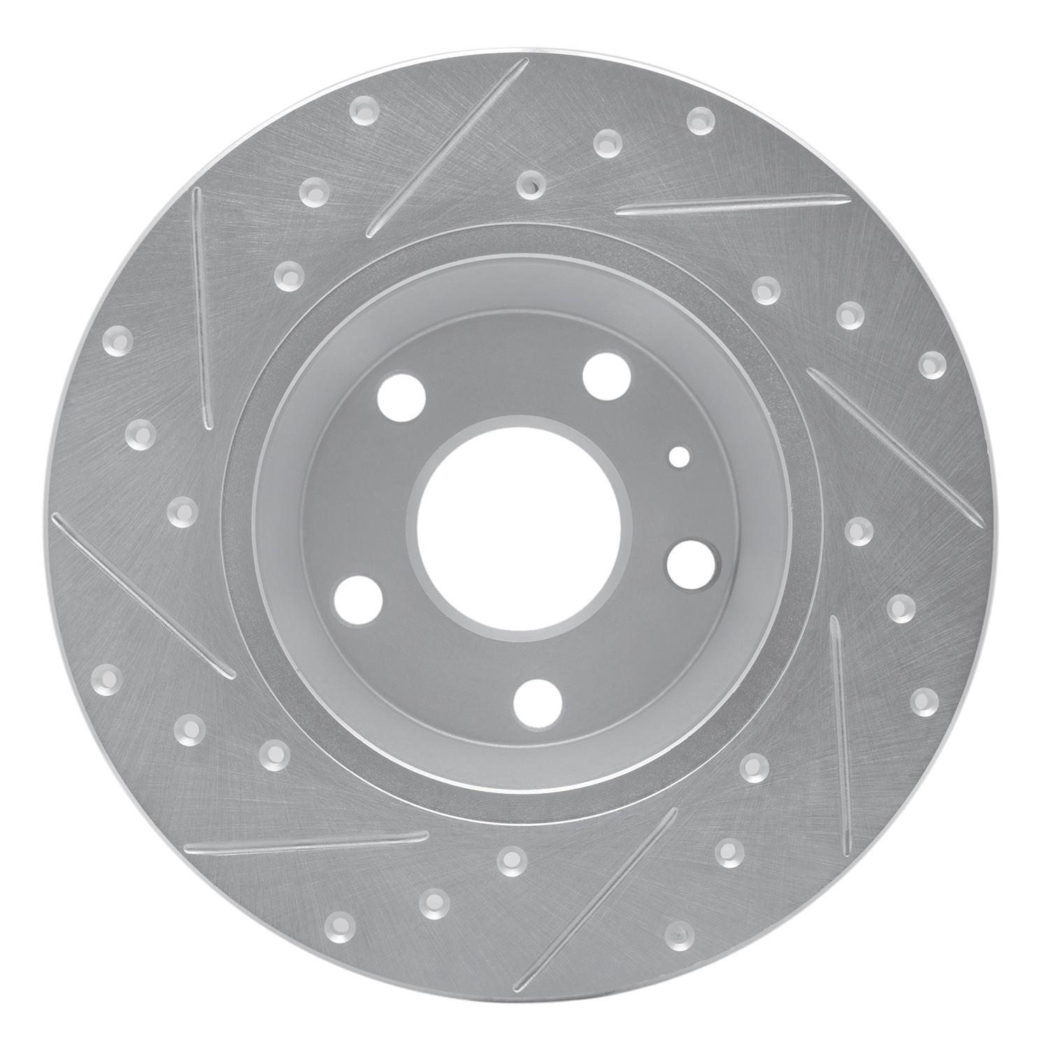 DYN 631-73053R DFC Brake Rotor - Drilled and Slotted - Silver - Image 2