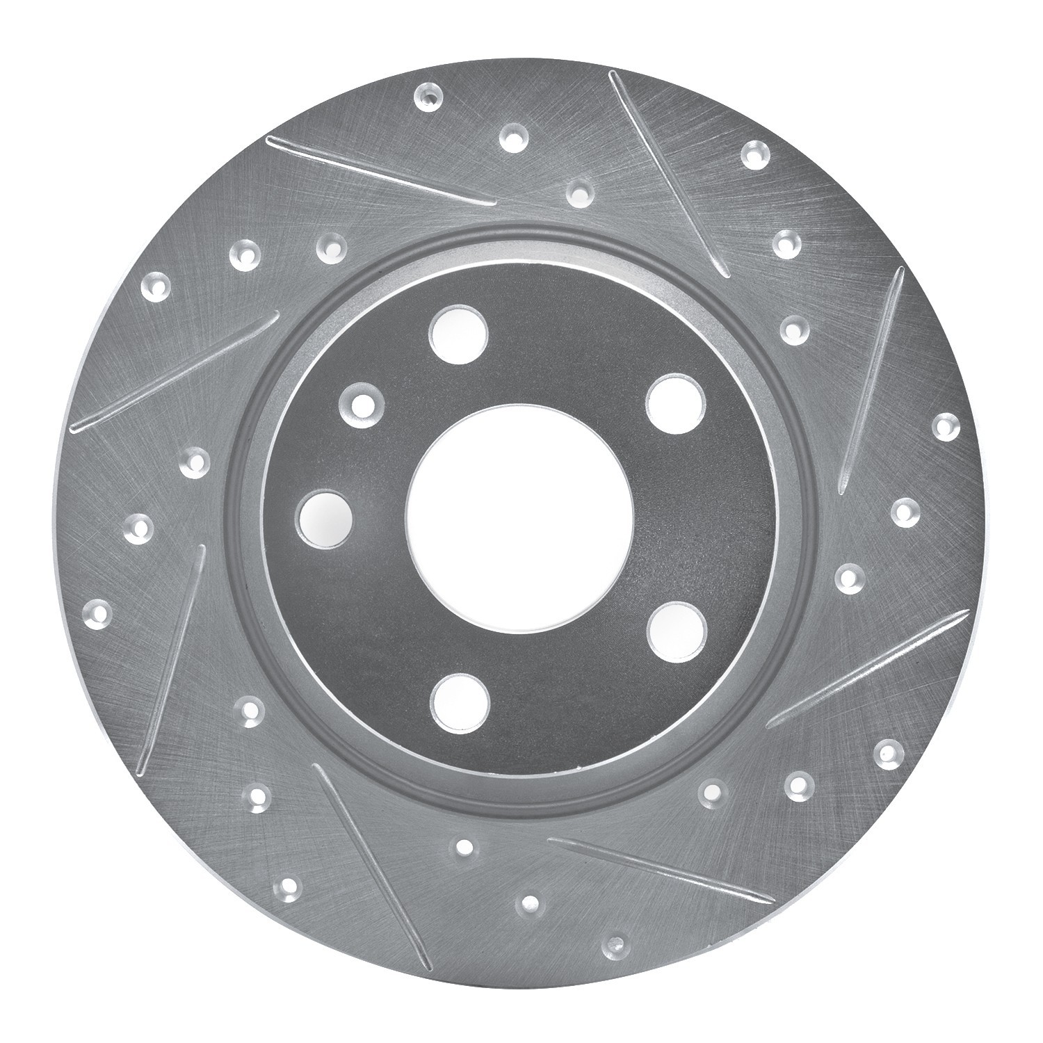 DYN 631-73053R DFC Brake Rotor - Drilled and Slotted - Silver - Image 3