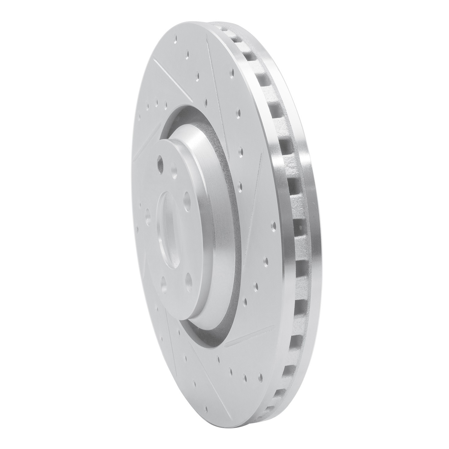 DYN 631-73054R DFC Brake Rotor - Drilled and Slotted - Silver - Image 3