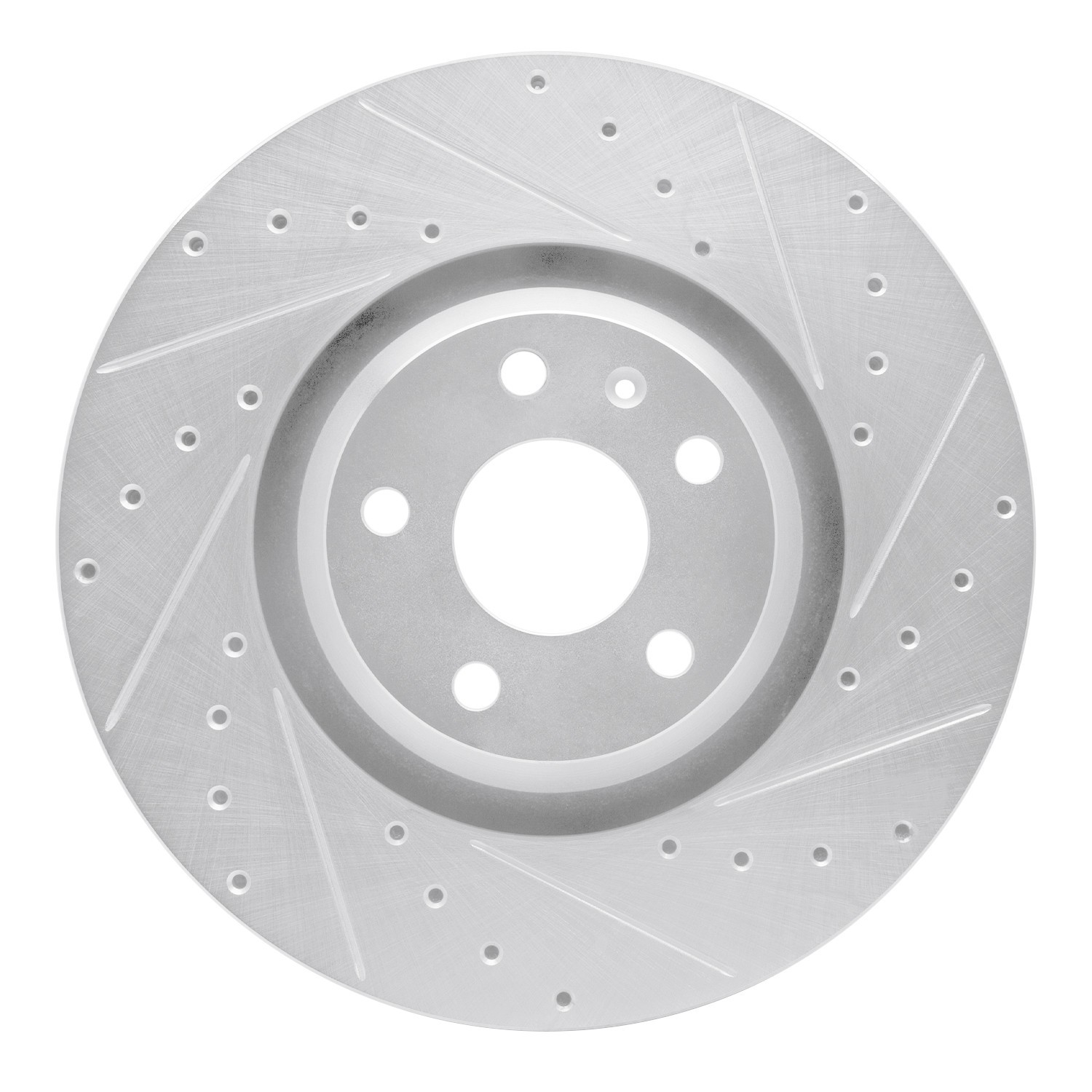 DYN 631-73054R DFC Brake Rotor - Drilled and Slotted - Silver