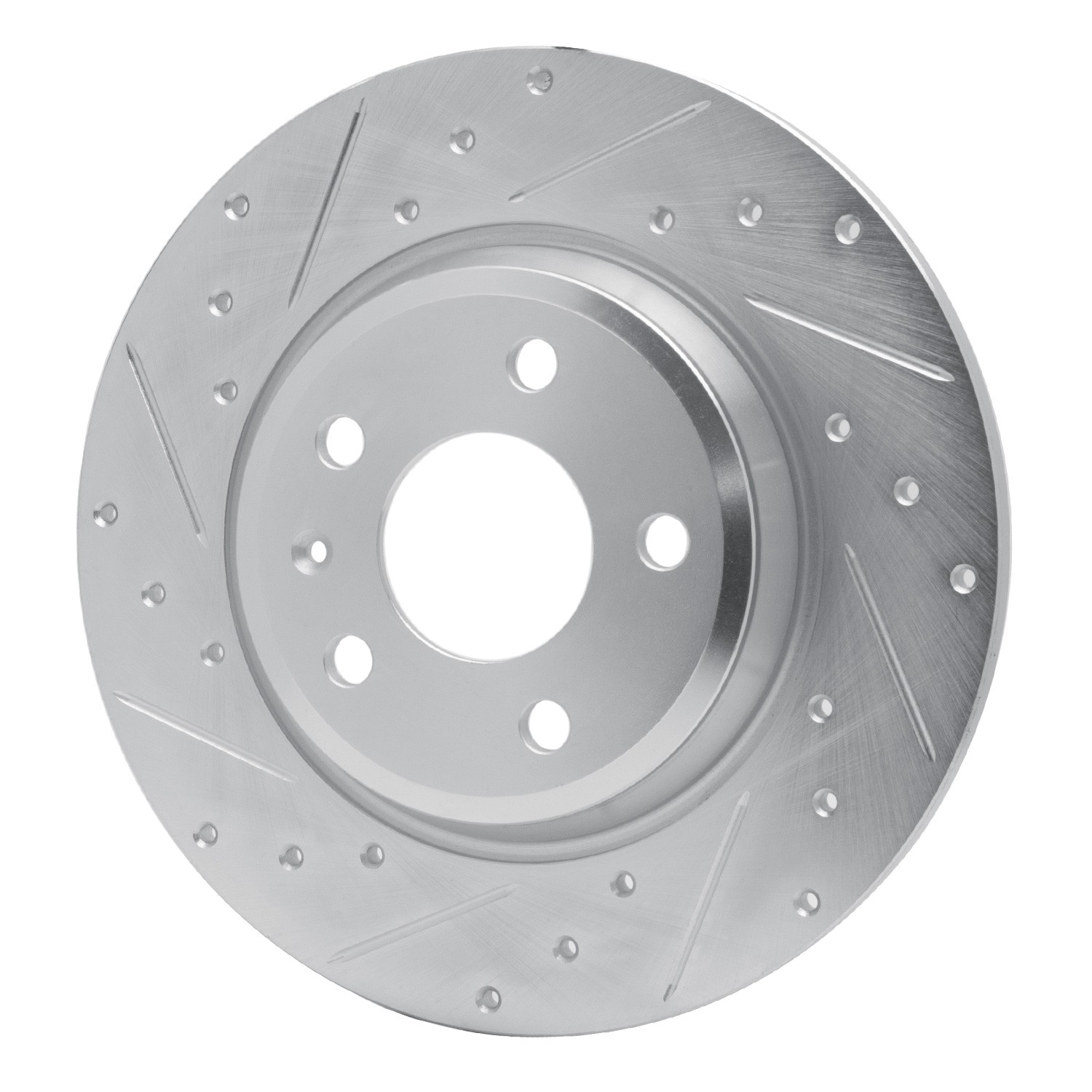 DYN 631-73061L DFC Brake Rotor - Drilled and Slotted - Silver - Image 3