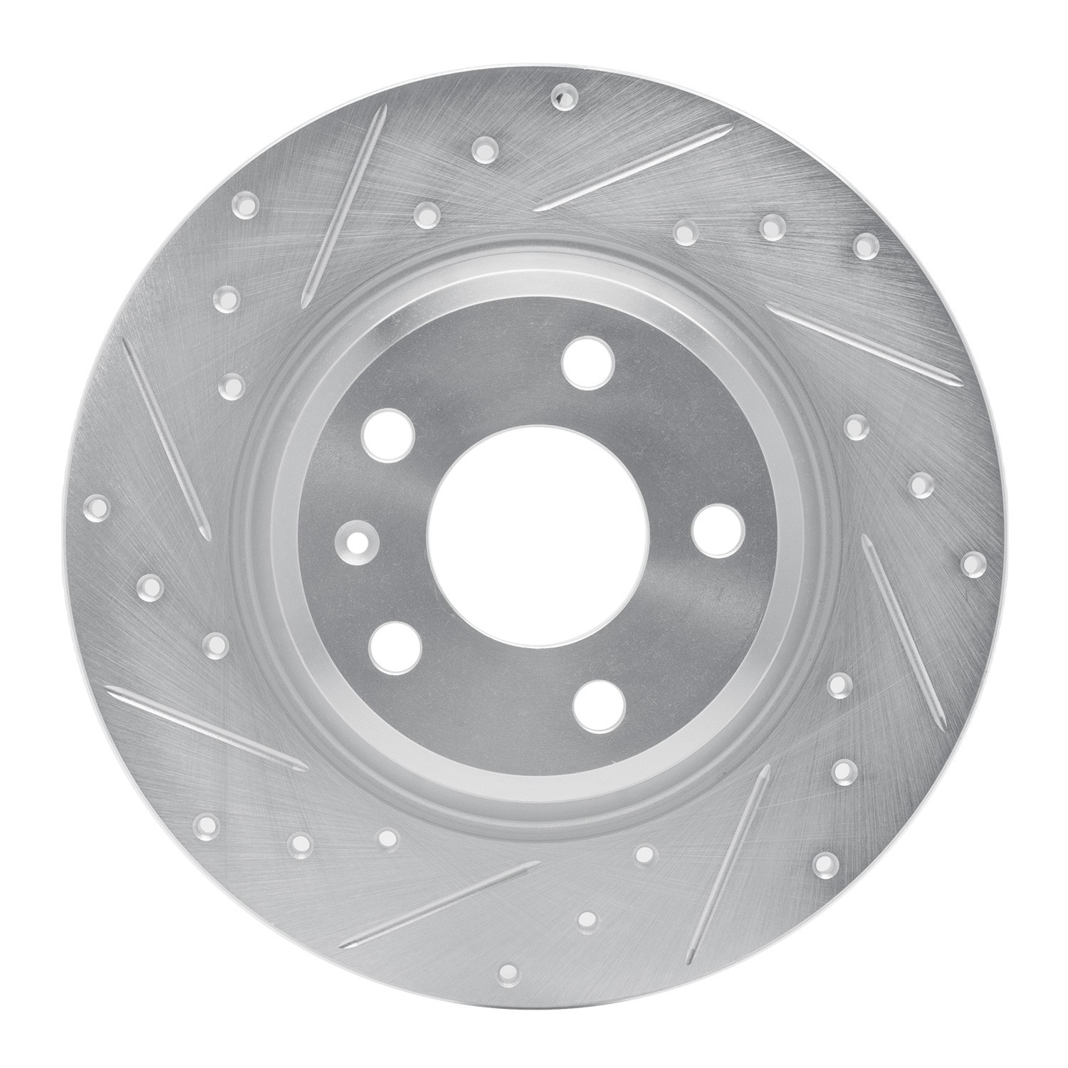 DYN 631-73061L DFC Brake Rotor - Drilled and Slotted - Silver