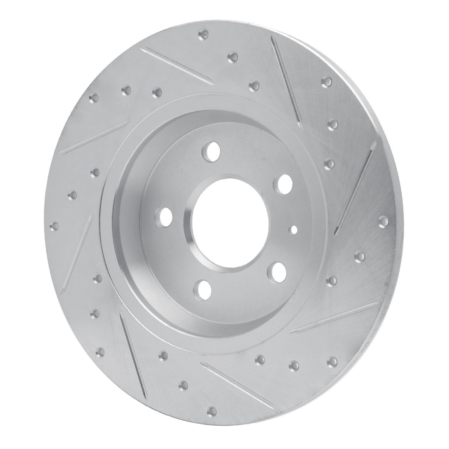 DYN 631-73061L DFC Brake Rotor - Drilled and Slotted - Silver - Image 2