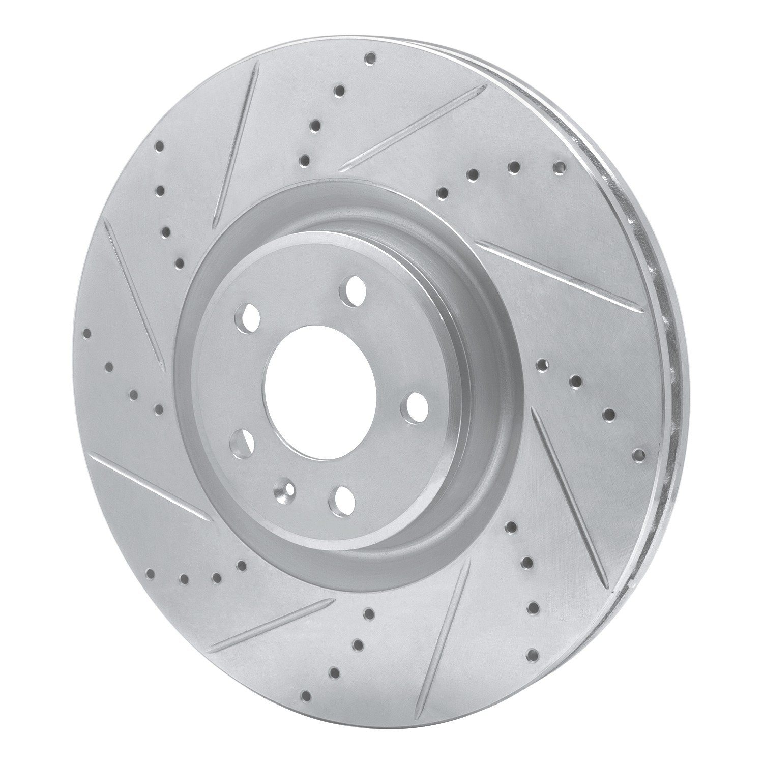 DYN 631-73064L DFC Brake Rotor - Drilled and Slotted - Silver