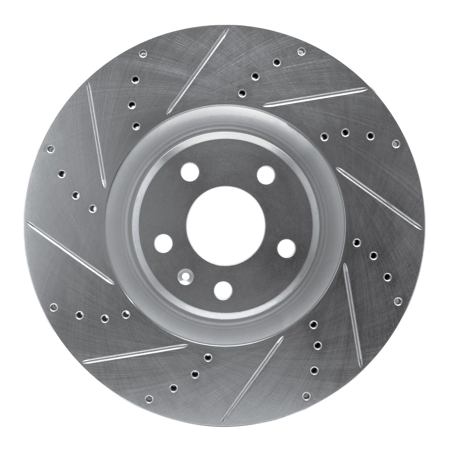 DYN 631-73064L DFC Brake Rotor - Drilled and Slotted - Silver - Image 2