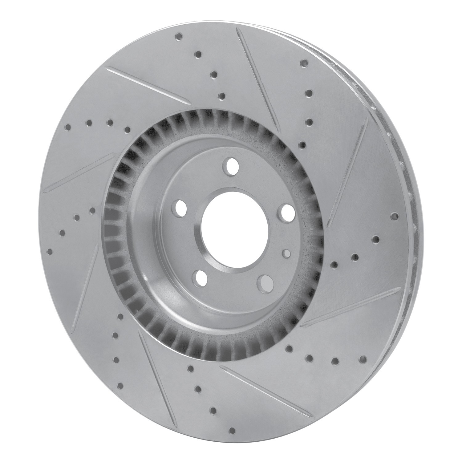 DYN 631-73064L DFC Brake Rotor - Drilled and Slotted - Silver - Image 3