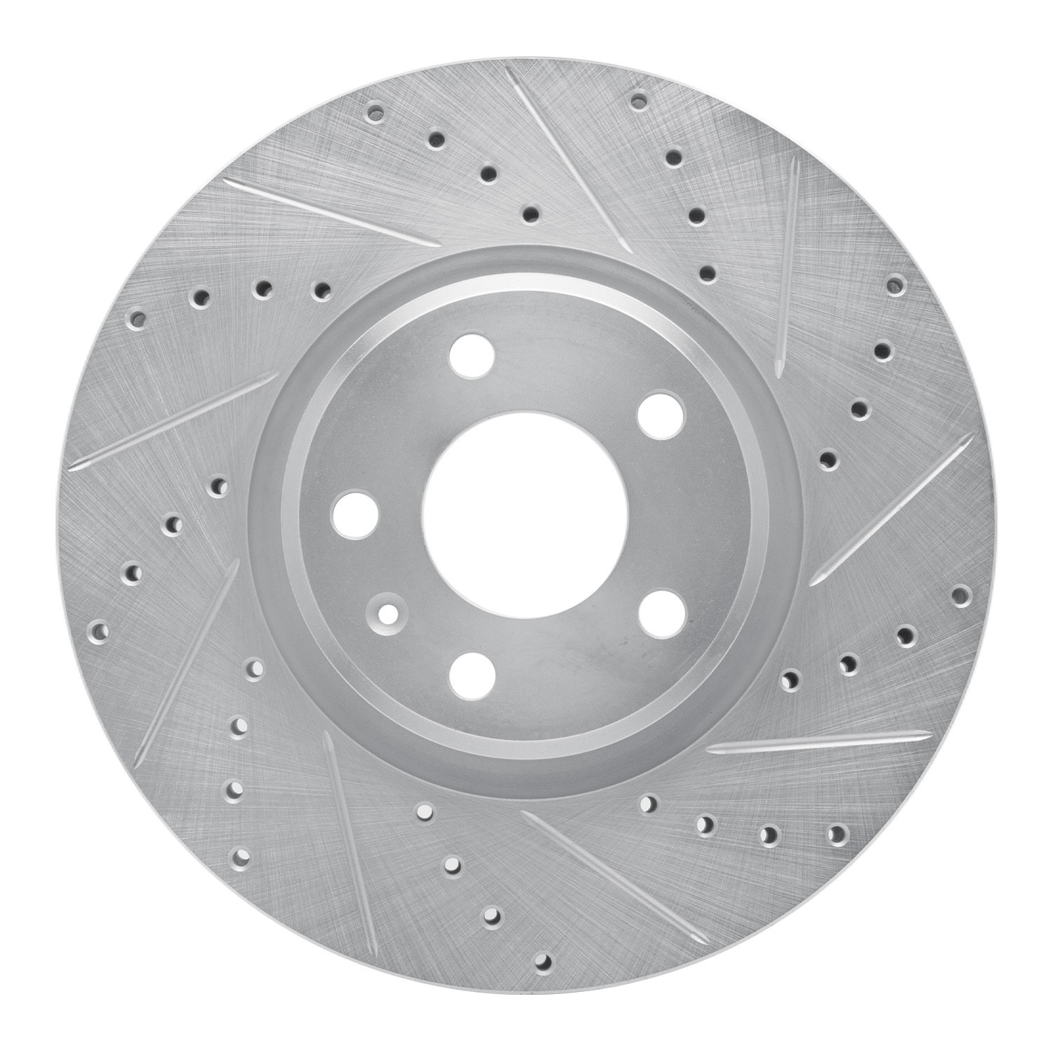 DYN 631-73065R DFC Brake Rotor - Drilled and Slotted - Silver