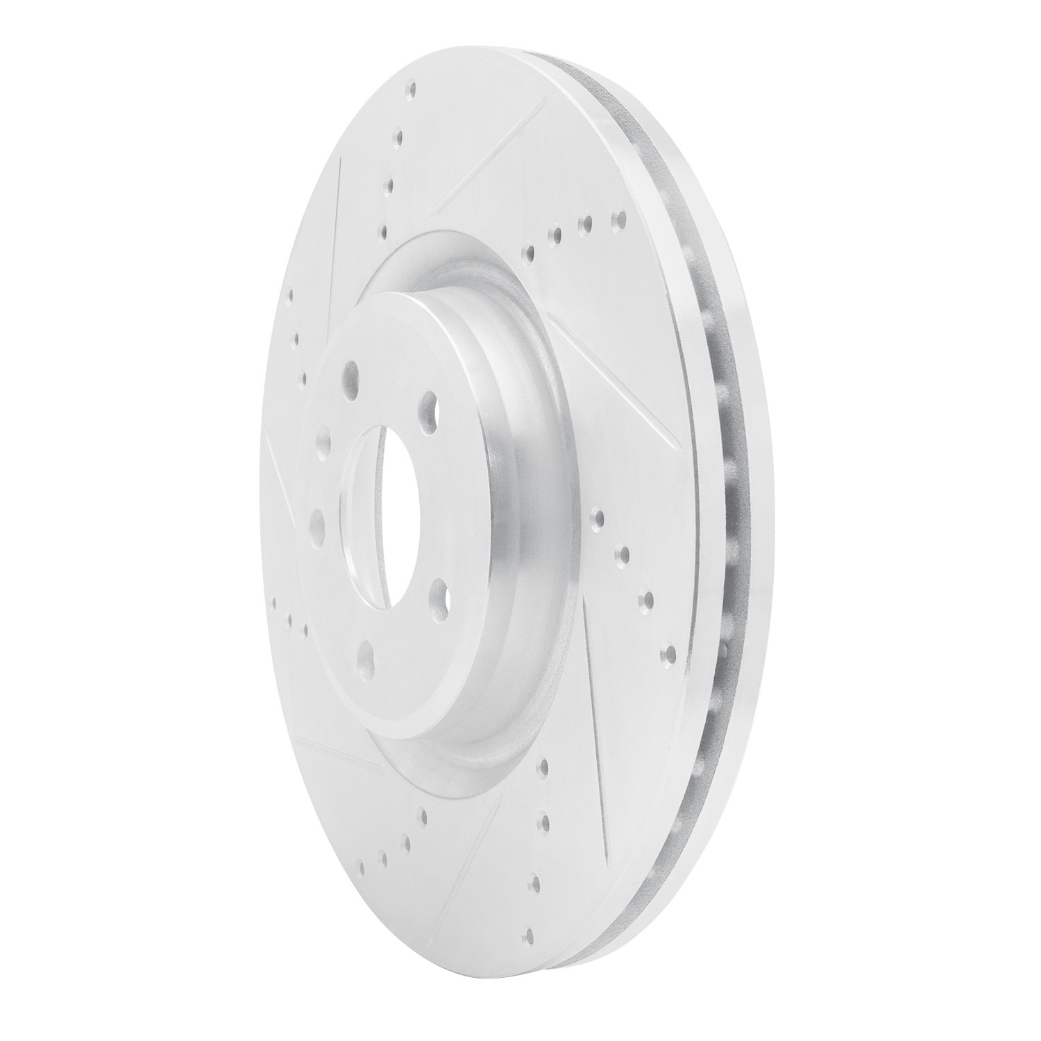DYN 631-73067L DFC Brake Rotor - Drilled and Slotted - Silver - Image 2