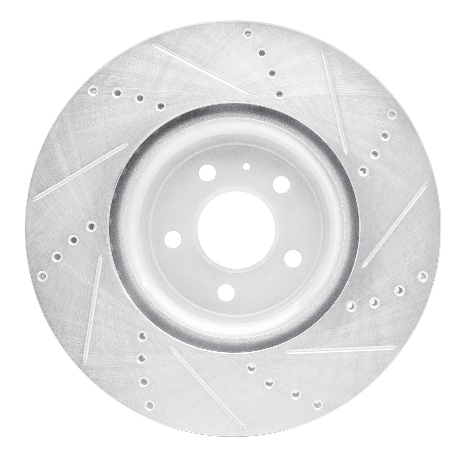 DYN 631-73067L DFC Brake Rotor - Drilled and Slotted - Silver - Image 3