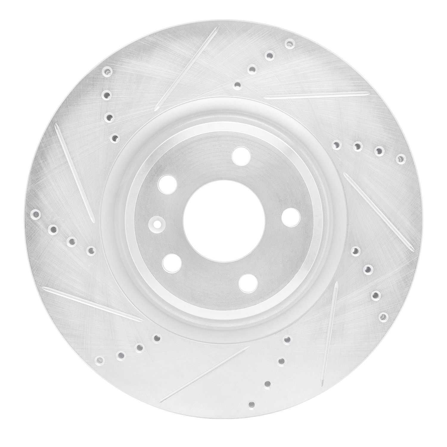 DYN 631-73067L DFC Brake Rotor - Drilled and Slotted - Silver - Image 4