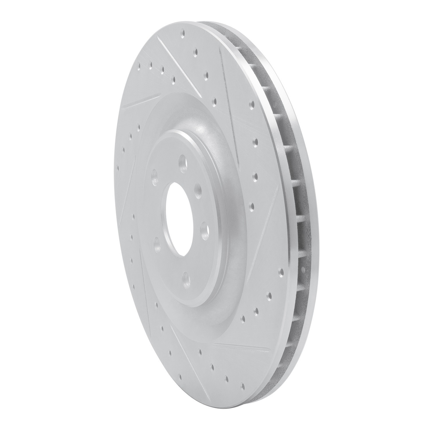 DYN 631-73079R DFC Brake Rotor - Drilled and Slotted - Silver - Image 3