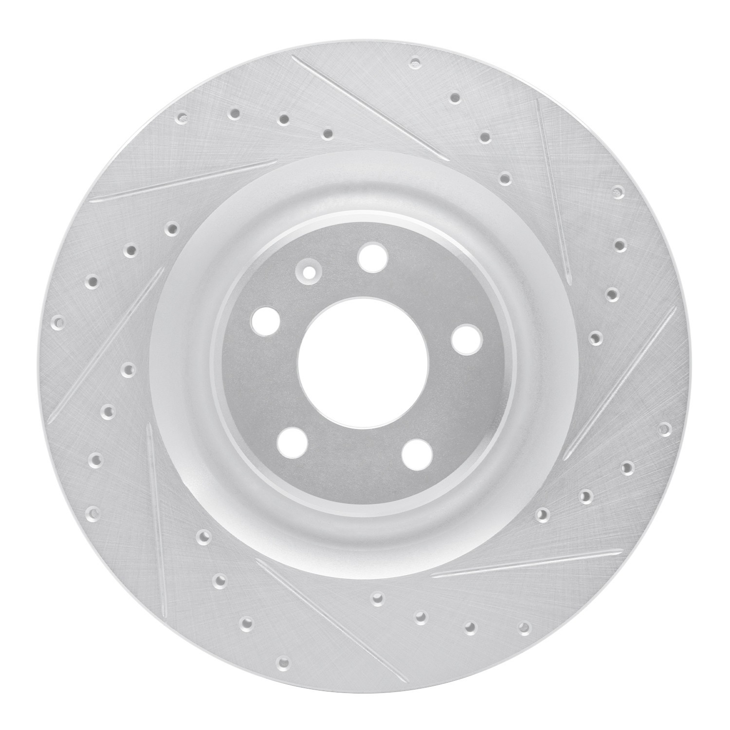 DYN 631-73079R DFC Brake Rotor - Drilled and Slotted - Silver