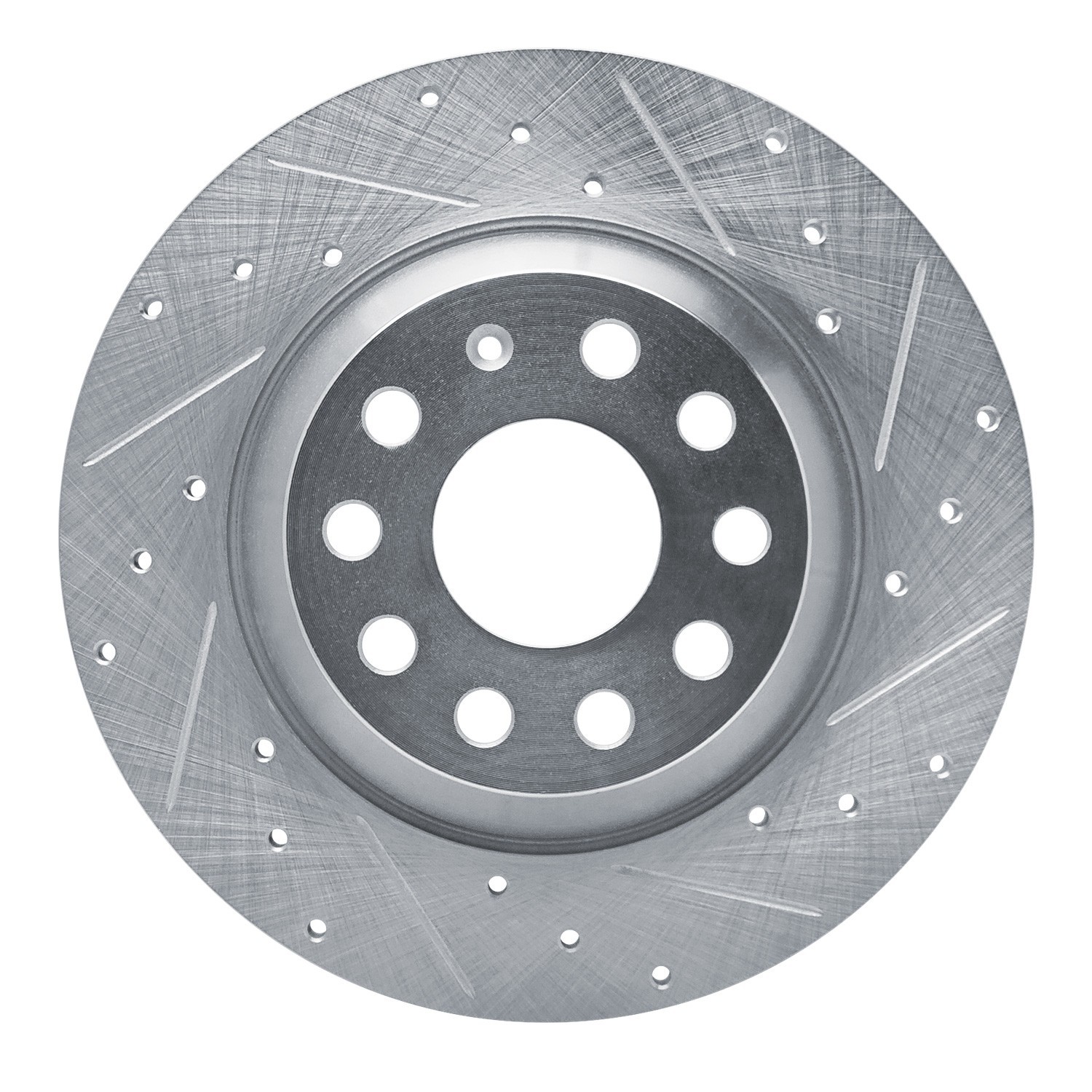 DYN 631-73082R DFC Brake Rotor - Drilled and Slotted - Silver - Image 3
