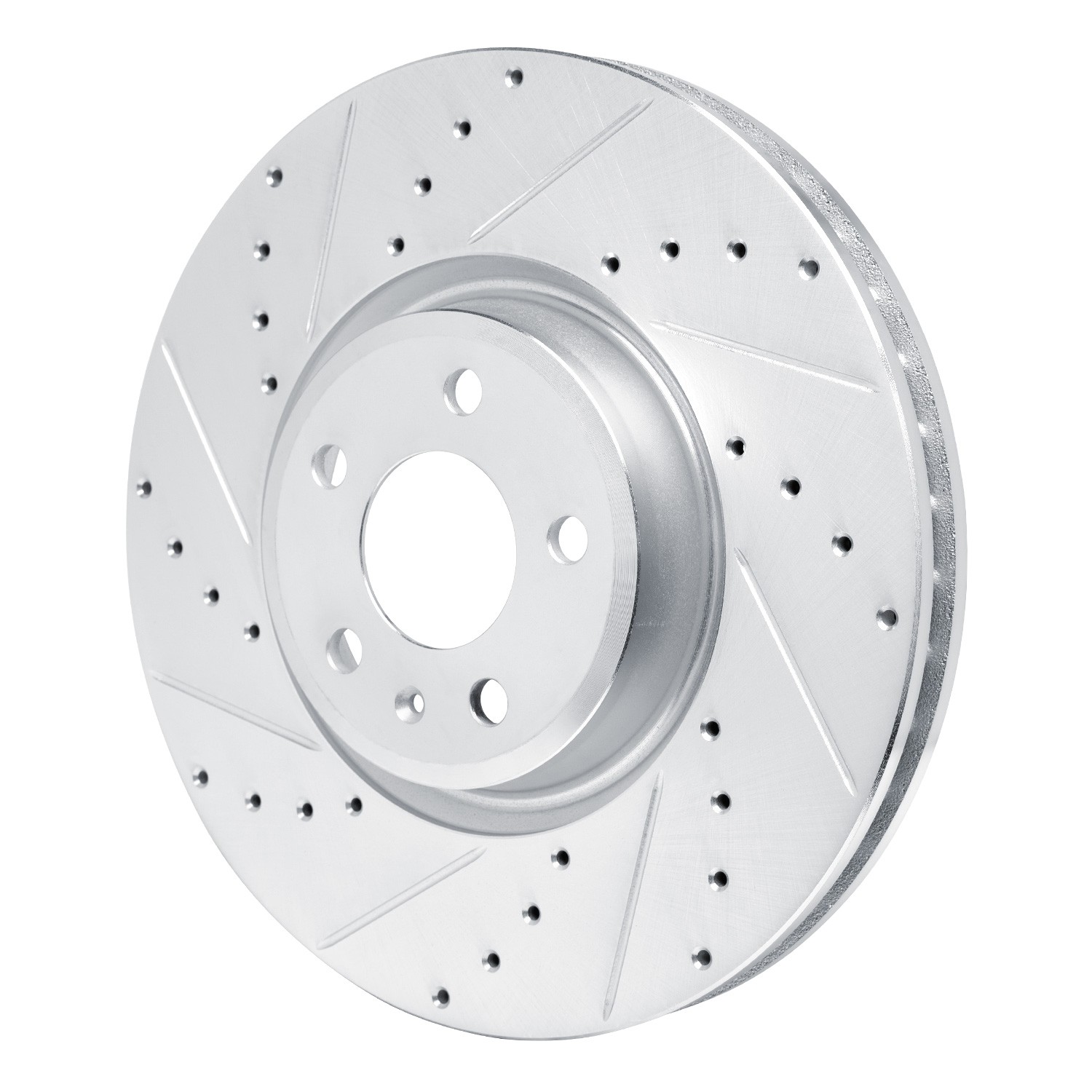 DYN 631-73083L DFC Brake Rotor - Drilled and Slotted - Silver