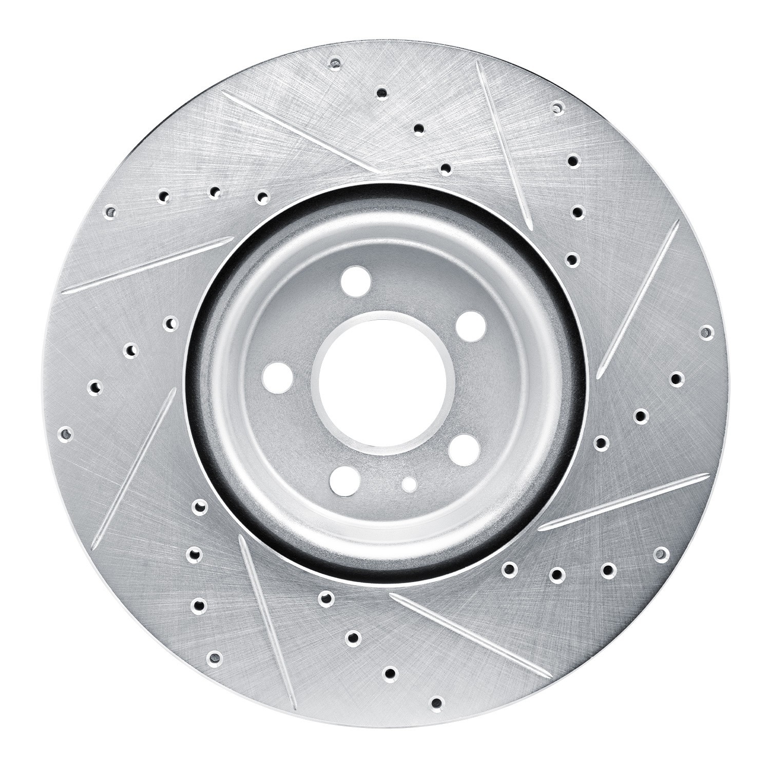 DYN 631-73083L DFC Brake Rotor - Drilled and Slotted - Silver - Image 2