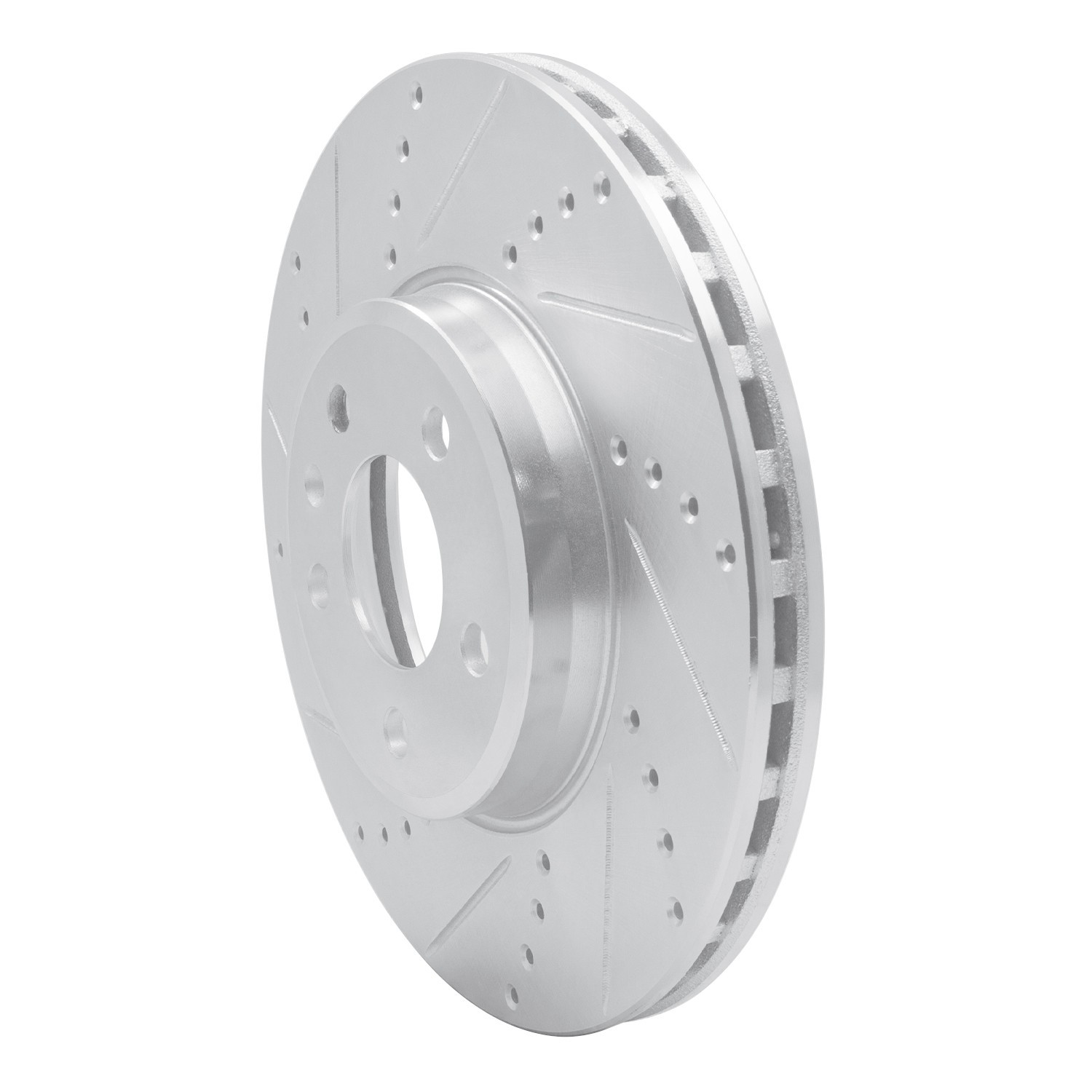 DYN 631-73086L DFC Brake Rotor - Drilled and Slotted - Silver - Image 4