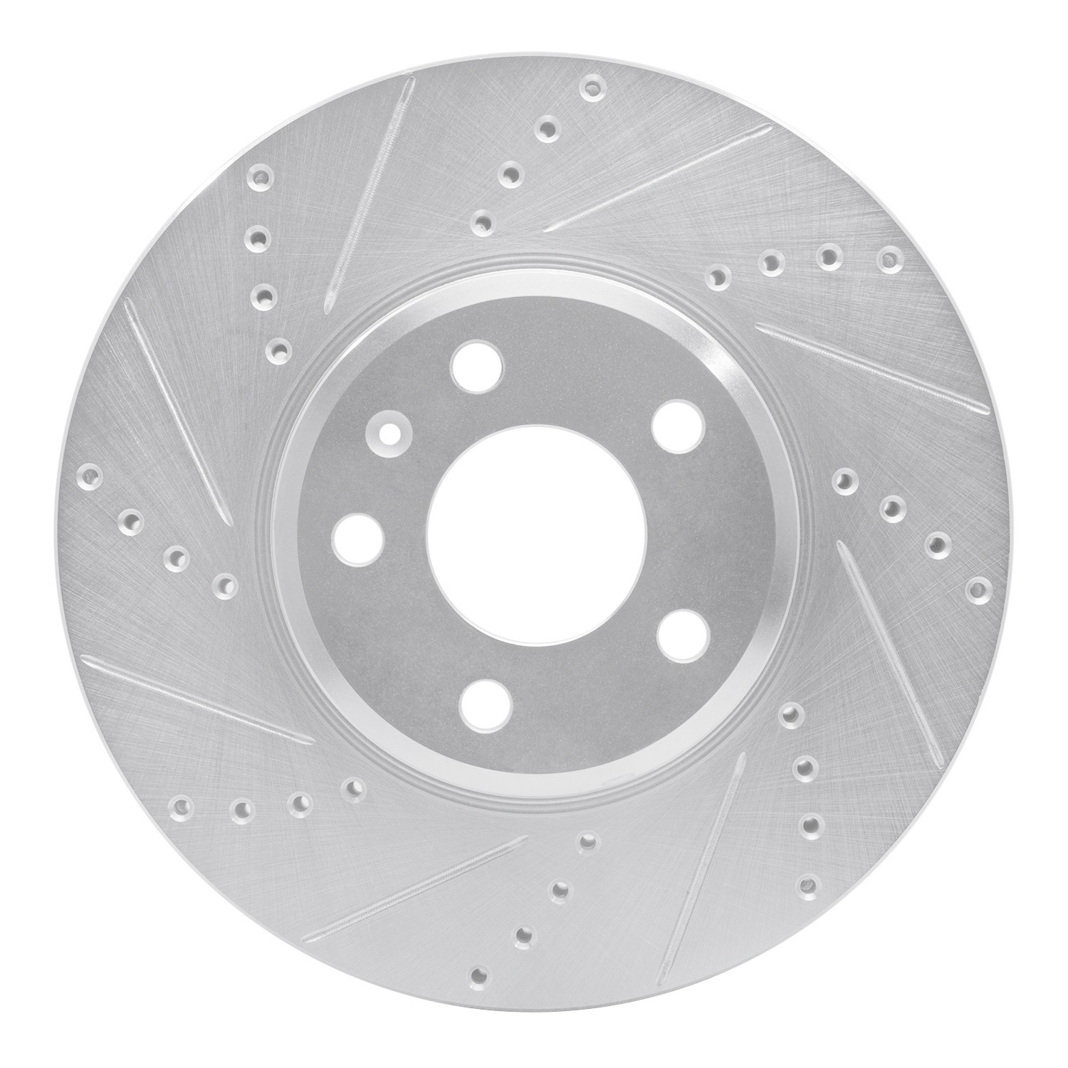 DYN 631-73086L DFC Brake Rotor - Drilled and Slotted - Silver - Image 2