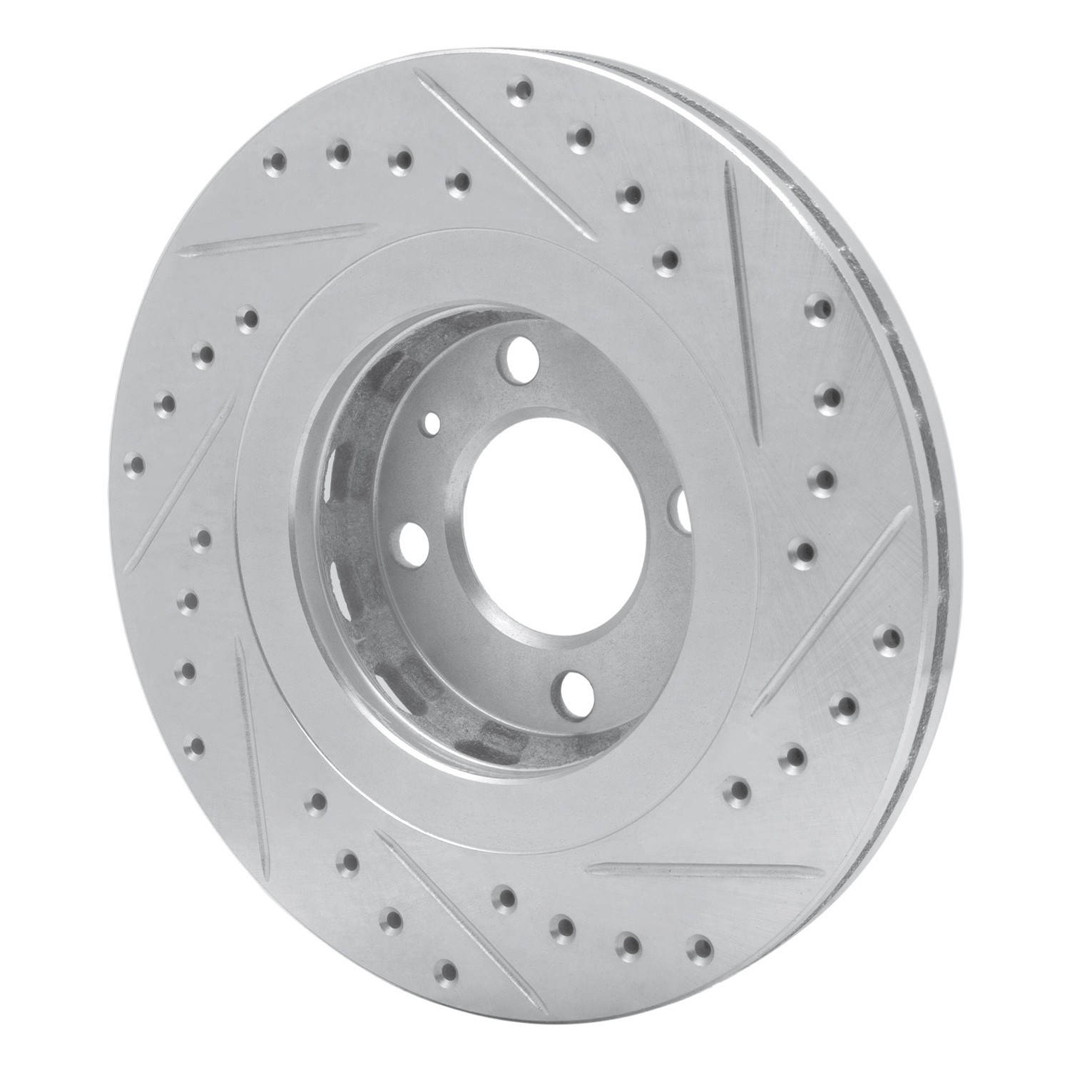 DYN 631-74008L DFC Brake Rotor - Drilled and Slotted - Silver - Image 2
