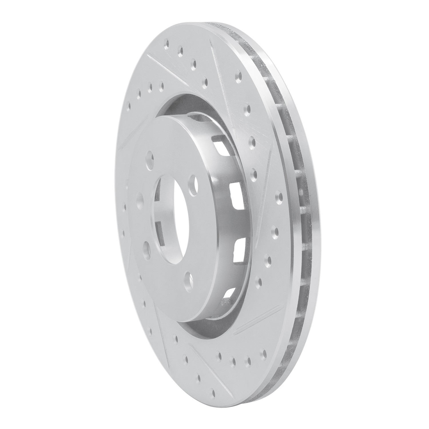 DYN 631-74008R DFC Brake Rotor - Drilled and Slotted - Silver - Image 3