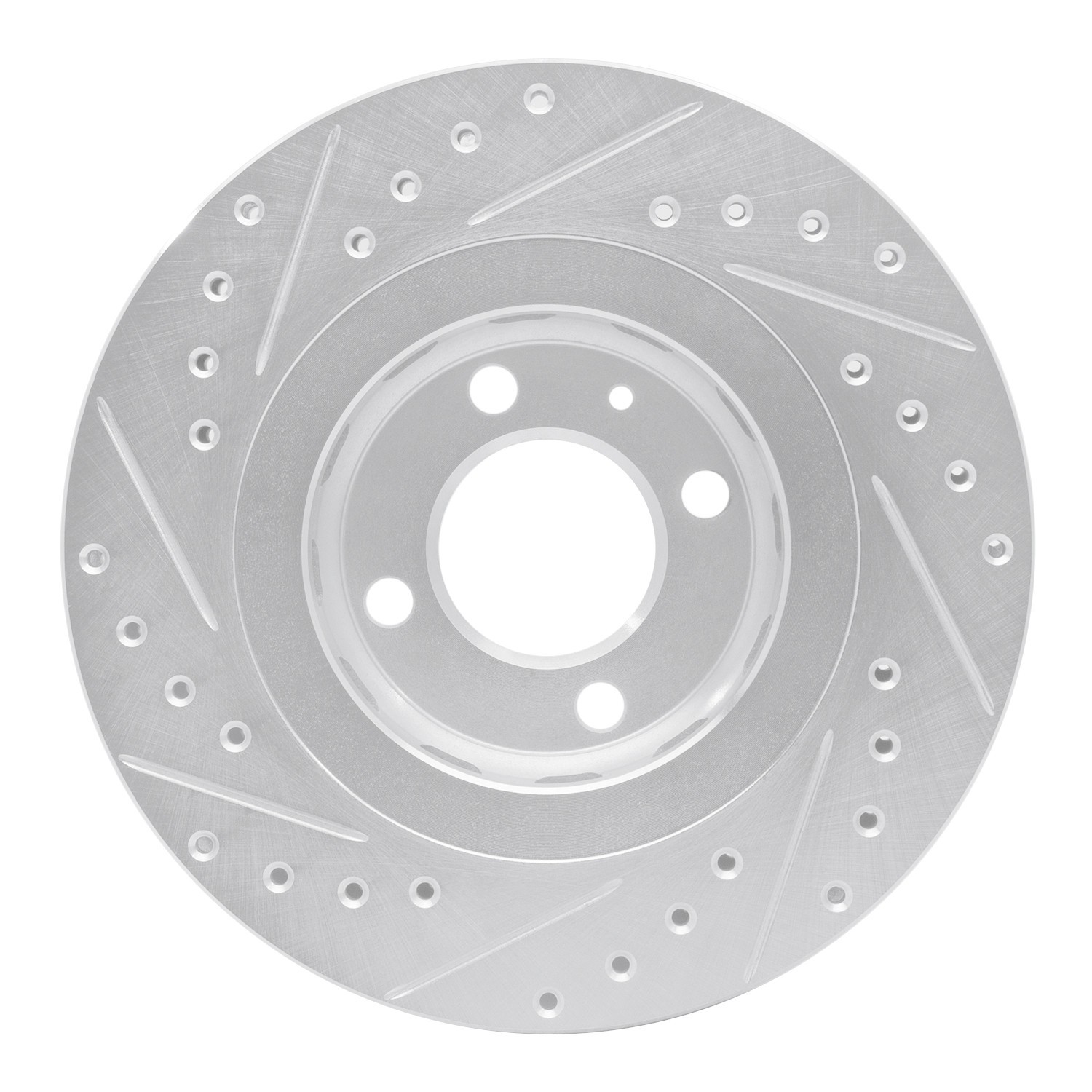 DYN 631-74008R DFC Brake Rotor - Drilled and Slotted - Silver - Image 4