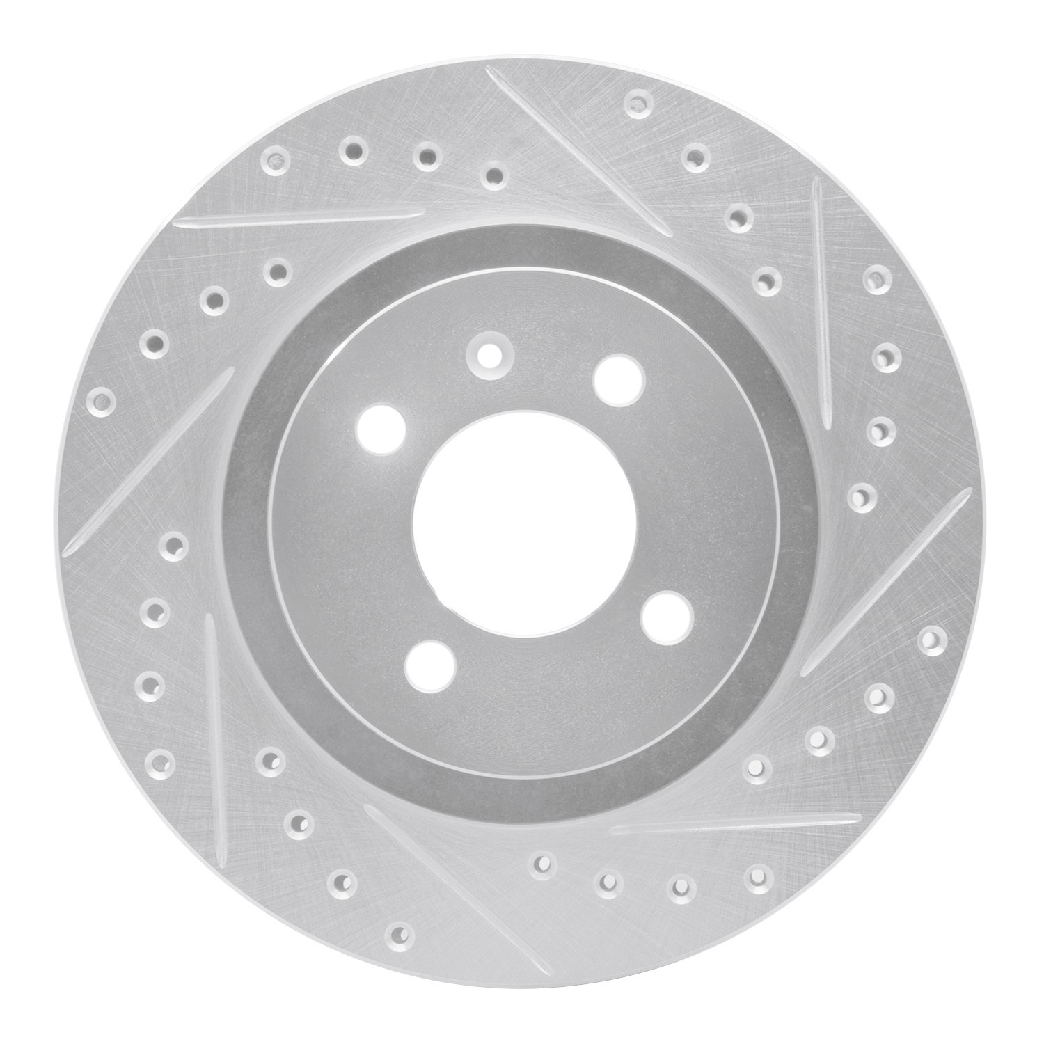 DYN 631-74008R DFC Brake Rotor - Drilled and Slotted - Silver