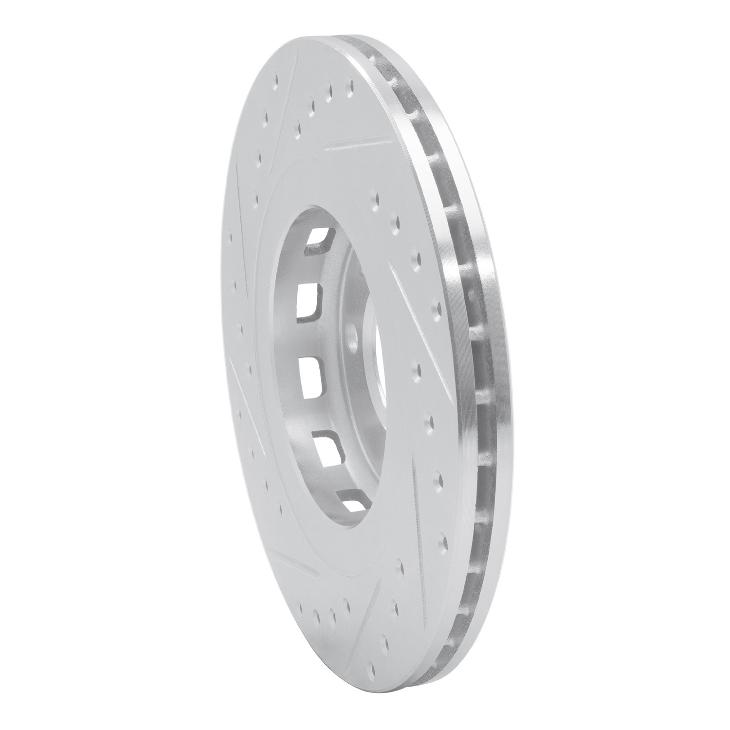 DYN 631-74008R DFC Brake Rotor - Drilled and Slotted - Silver - Image 2